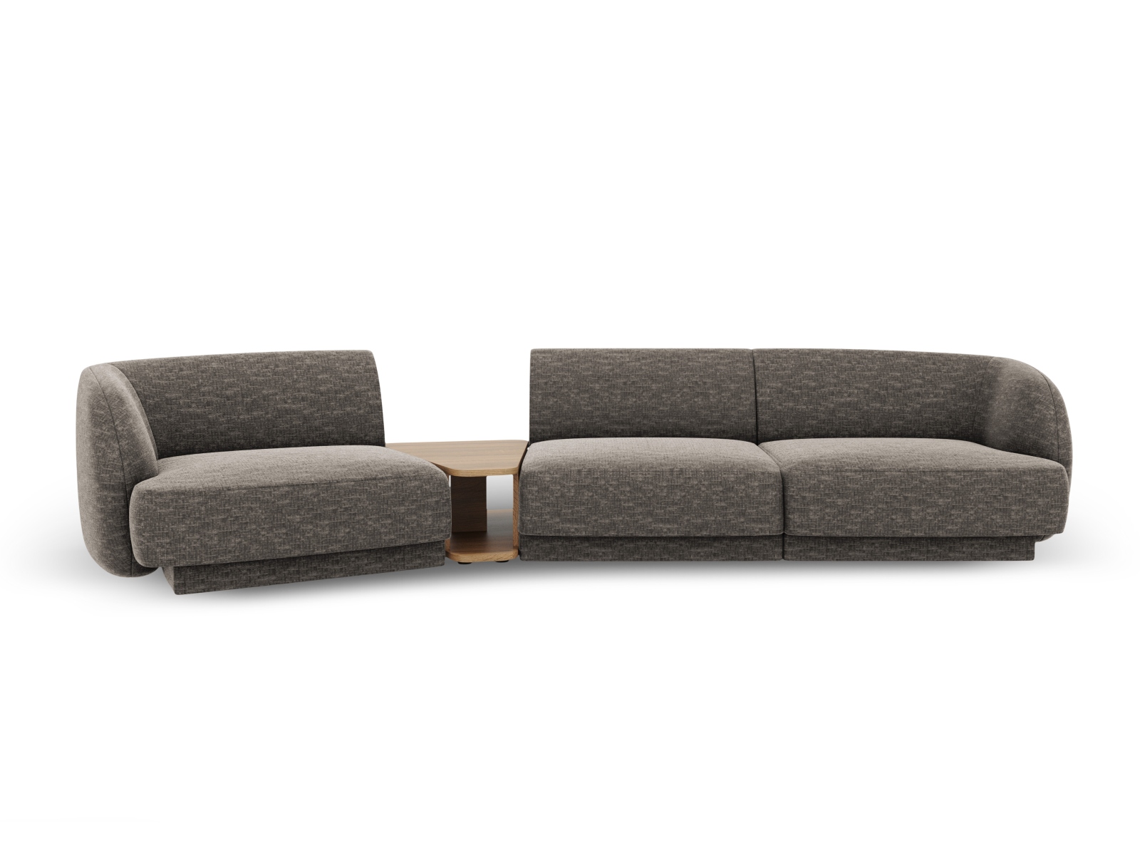 MICADONI Miley 3 pers. modulær sofa, venstre, m. sofabord – grå chenille