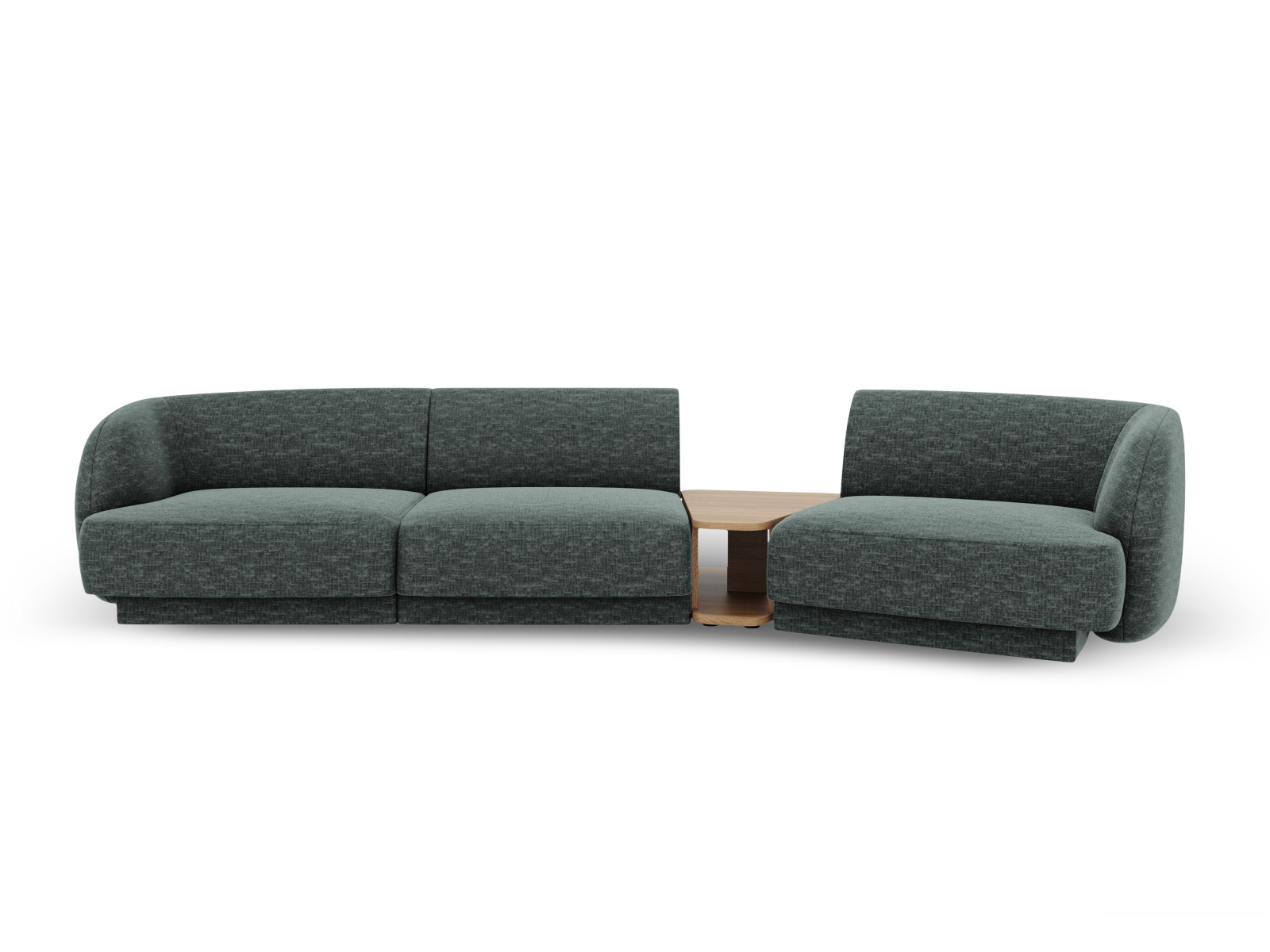 MICADONI Miley 3 pers. modulær sofa, højre, m. sofabord – petrol chenille
