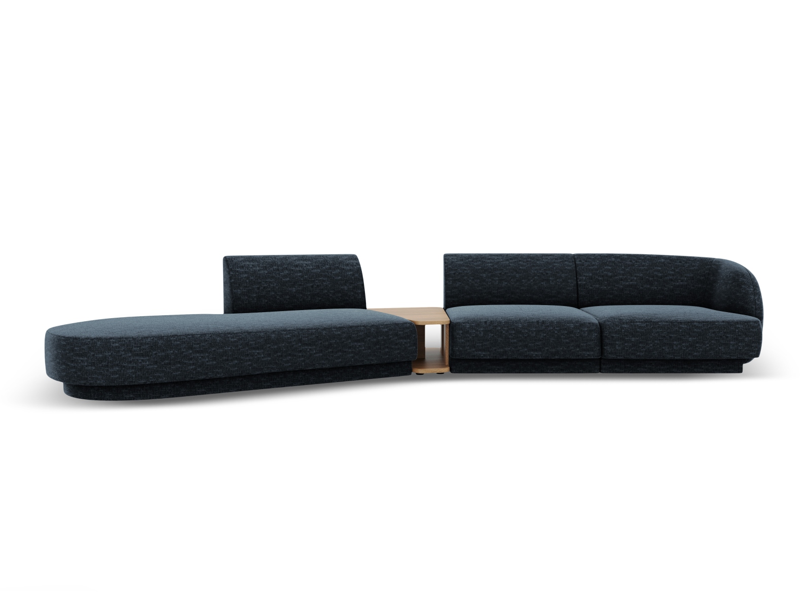MICADONI Miley 4 pers. modulær sofa, venstre, m. sofabord – kongeblå chenille