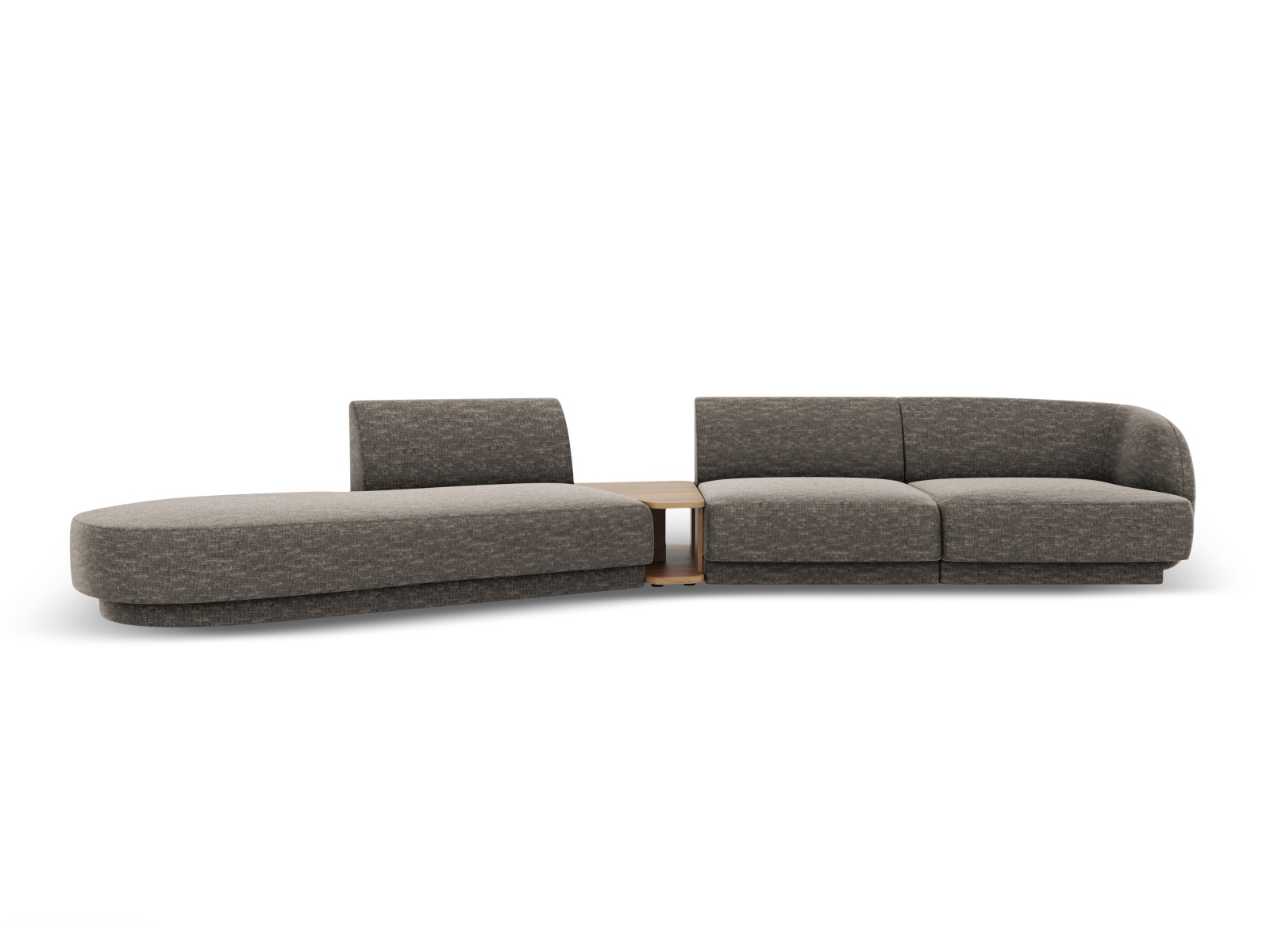 MICADONI Miley 4 pers. modulær sofa, venstre, m. sofabord – grå chenille