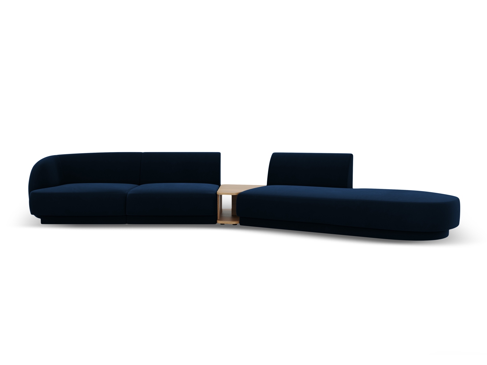 MICADONI Miley 4 pers. modulær sofa, højre, m. sofabord – kongeblå fløjl
