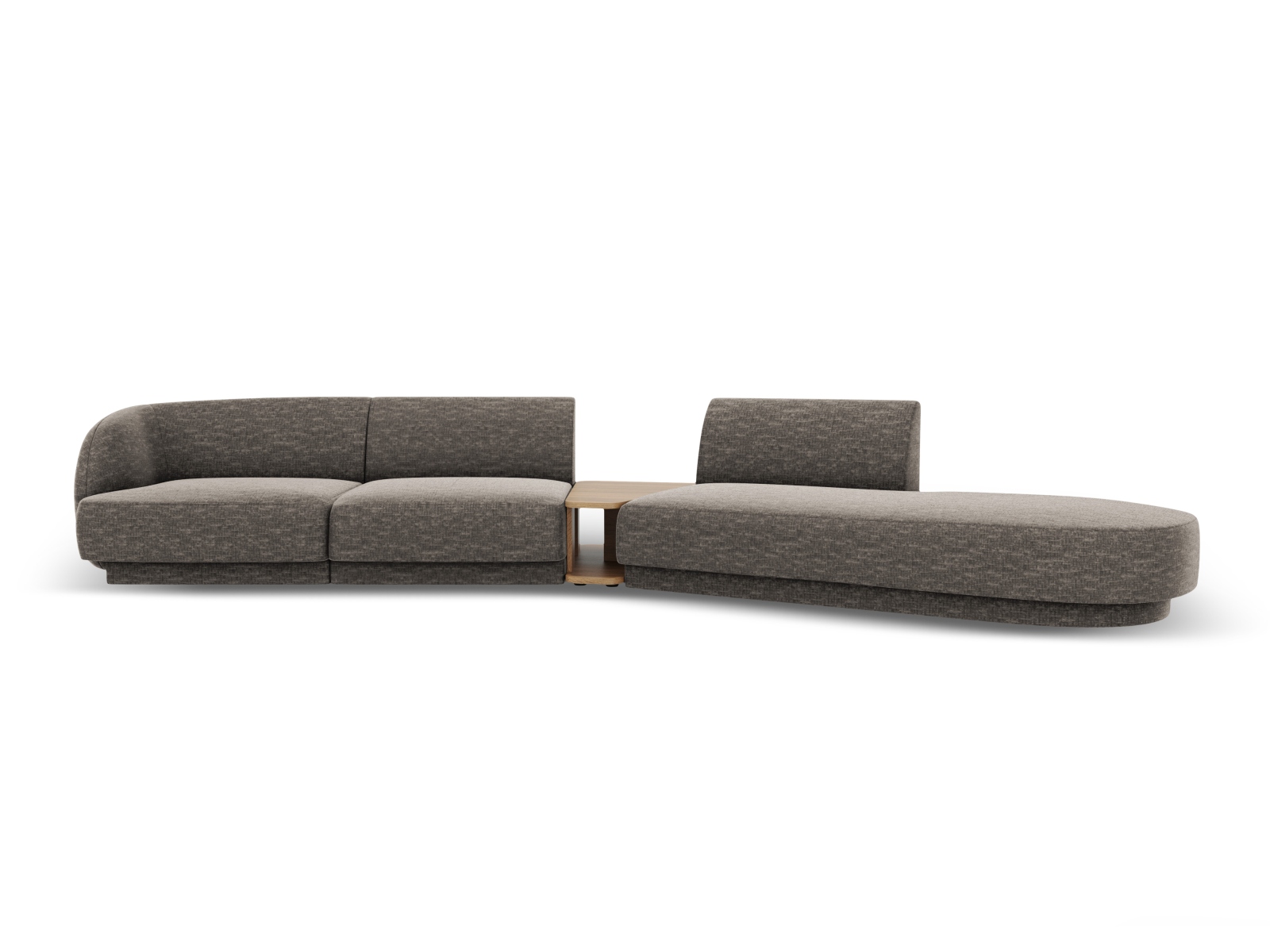 MICADONI Miley 4 pers. modulær sofa, højre, m. sofabord – grå chenille
