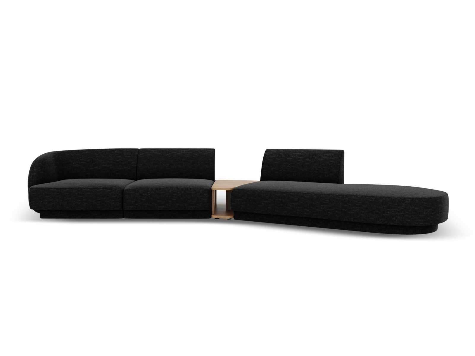 MICADONI Miley 4 pers. modulær sofa, højre, m. sofabord – sort chenille