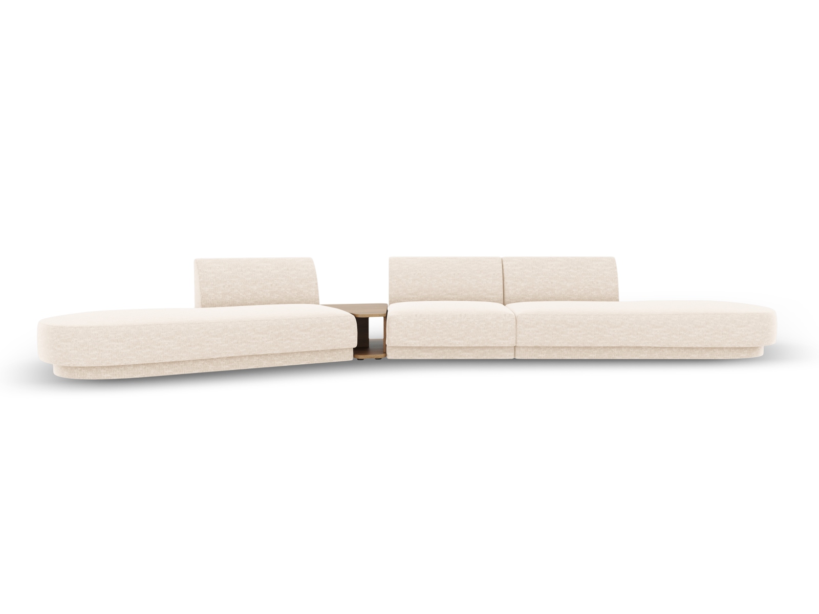 MICADONI Miley 5 pers. modulær sofa, venstre, m. sofabord – lys beige chenille