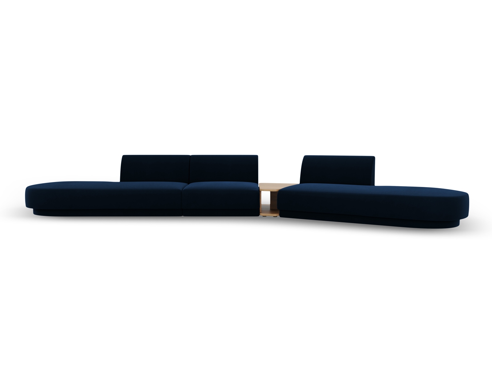 MICADONI Miley 5 pers. modulær sofa, højre, m. sofabord – kongeblå fløjl