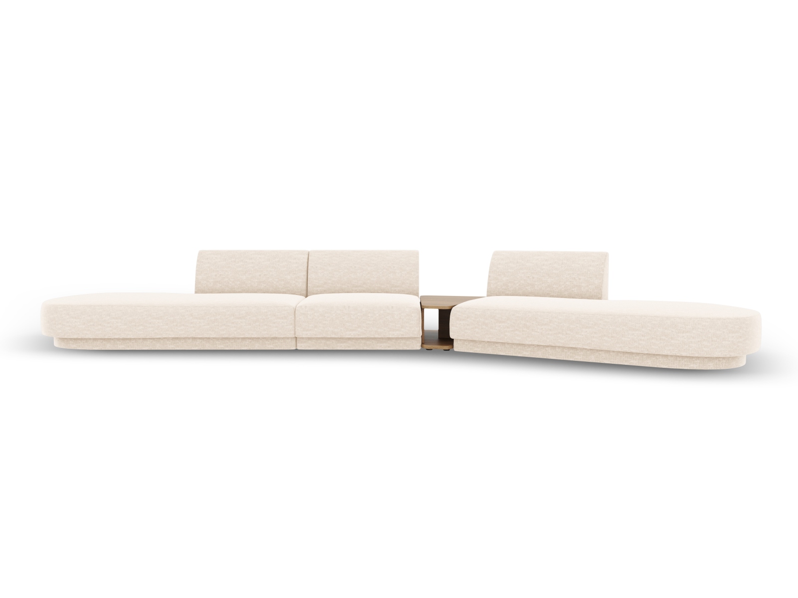 MICADONI Miley 5 pers. modulær sofa, højre, m. sofabord – lys beige chenille MICADONI Miley 5 pers. modulær sofa, højre, m. sofabord – lys beige chenille
