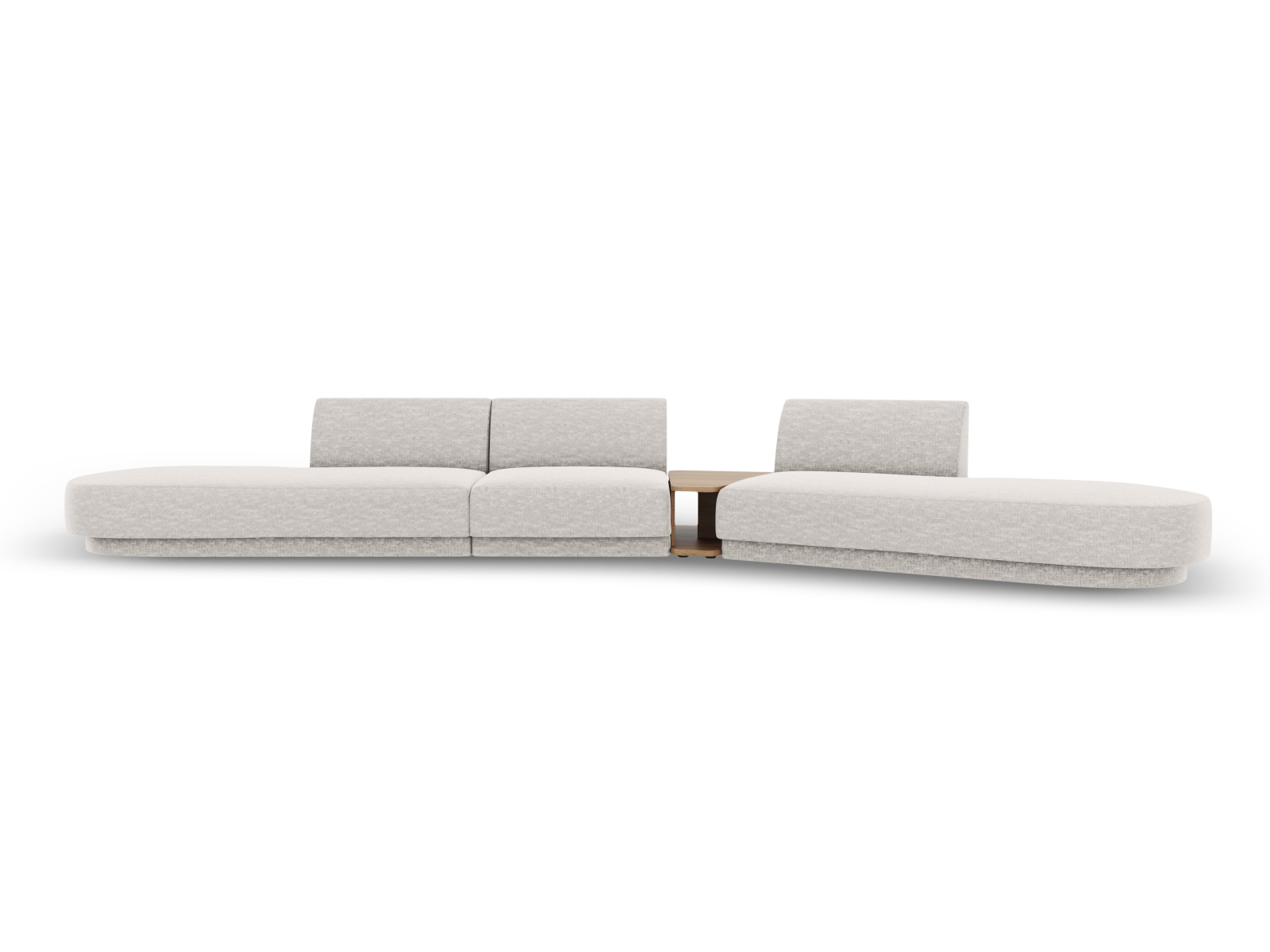 MICADONI Miley 5 pers. modulær sofa, højre, m. sofabord – lysegrå chenille
