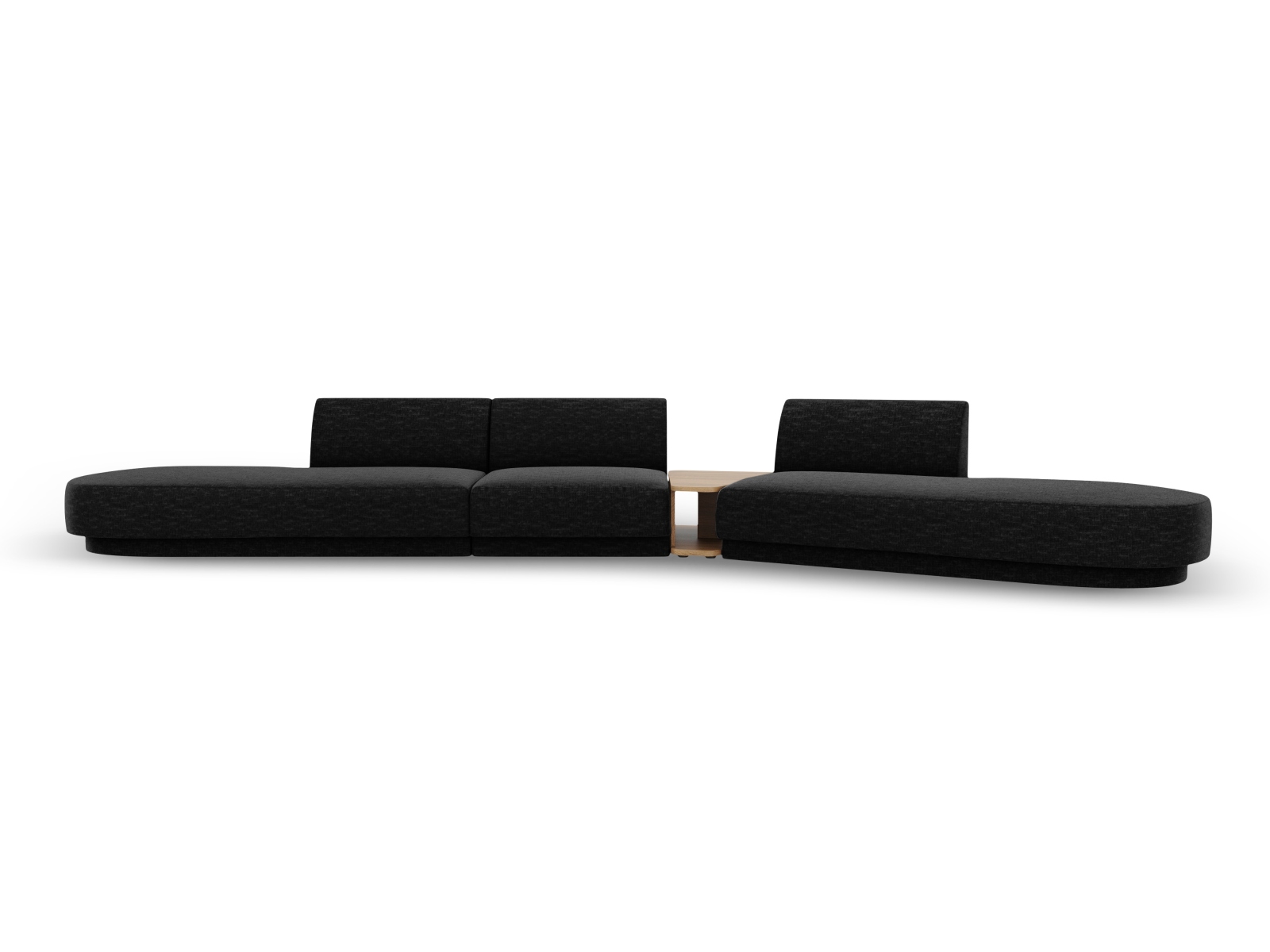 MICADONI Miley 5 pers. modulær sofa, højre, m. sofabord – sort chenille
