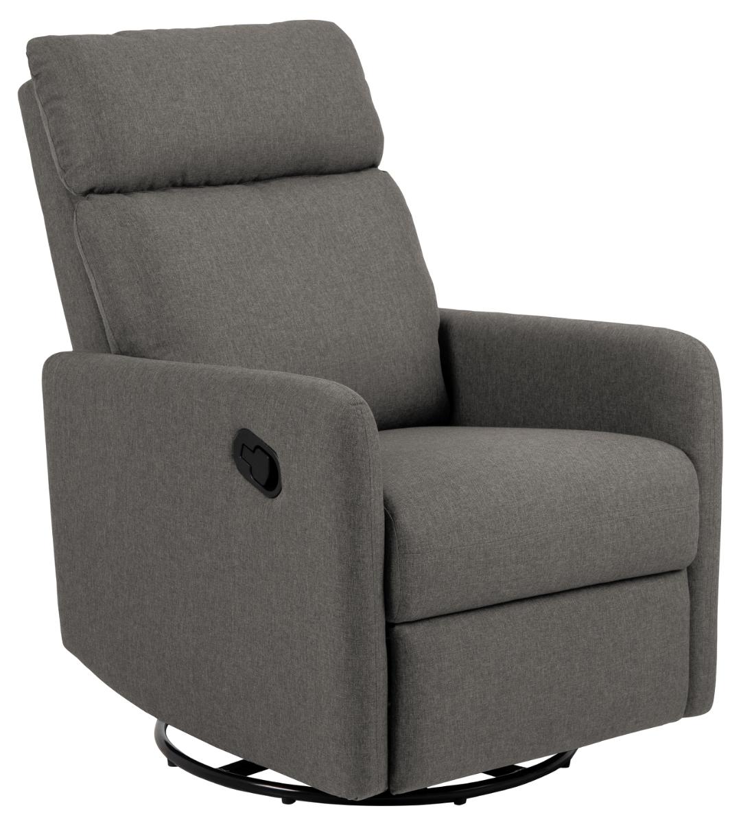 Act Nordic Mikkeli Recliner Sawana Stof Grå 5 Stel Mat Sort Pulverlakeret Stål Med Drejefunktion Manuel Udløser Posefjedre Og Rocking Funktion 67x93 5x99 Cm