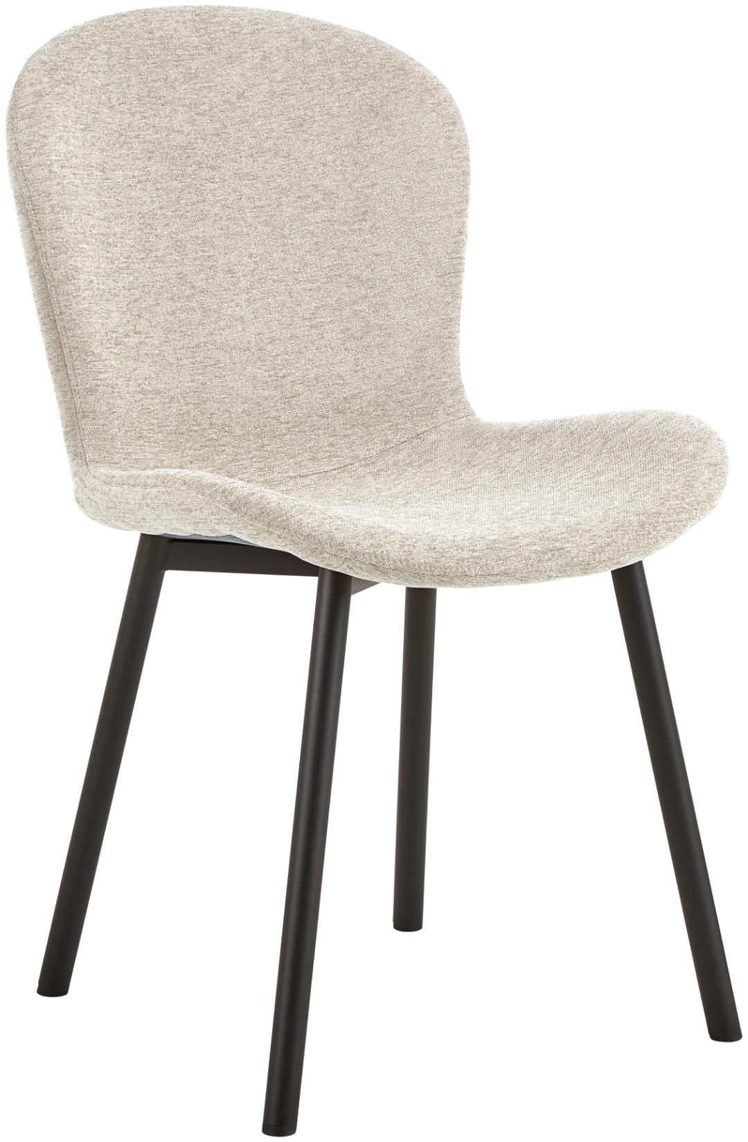 ACT NORDIC Esra spisebordsstol, m. lynlås - beige stof og mat sort stål