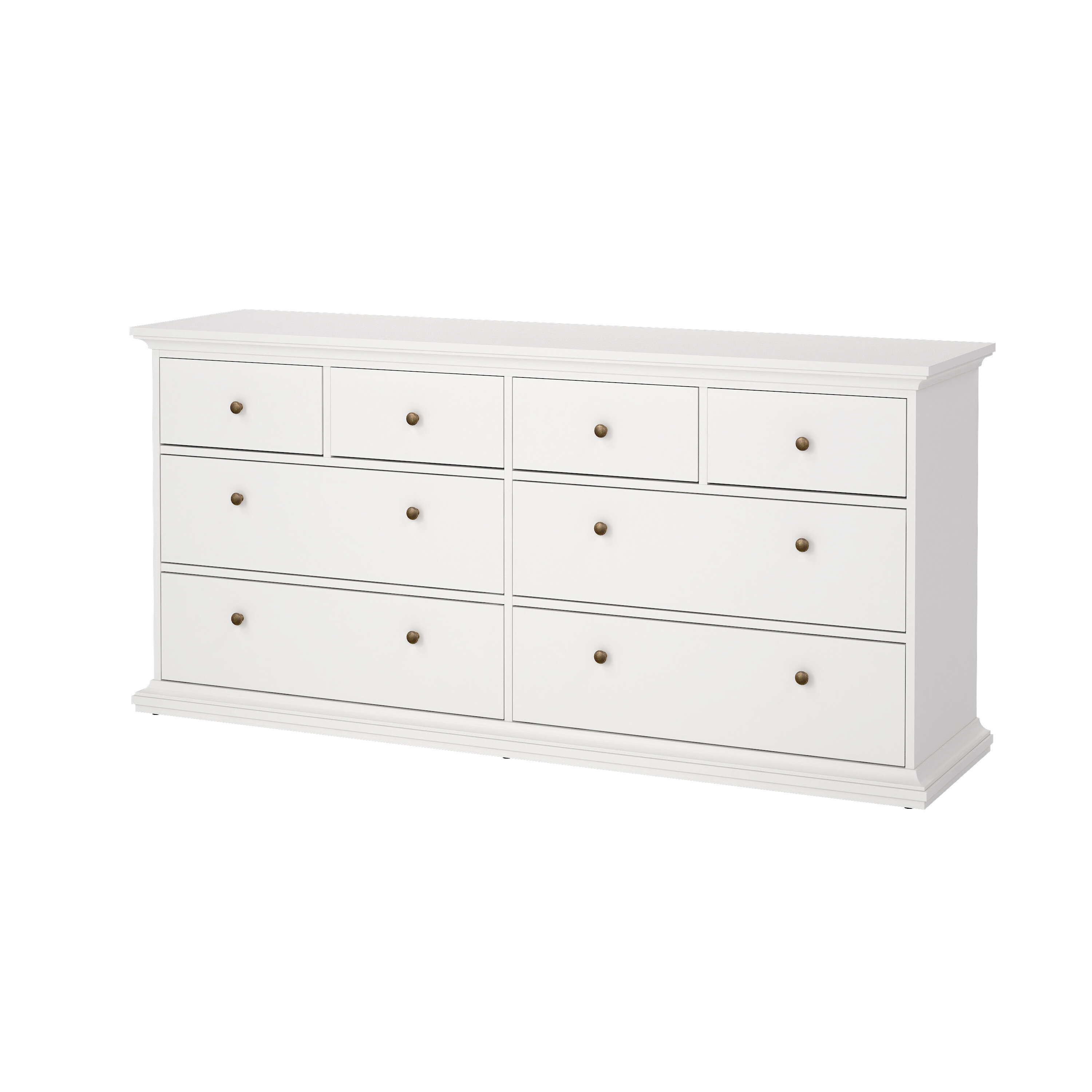 TVILUM paris kommode - hvidt træ, 8 skuffer