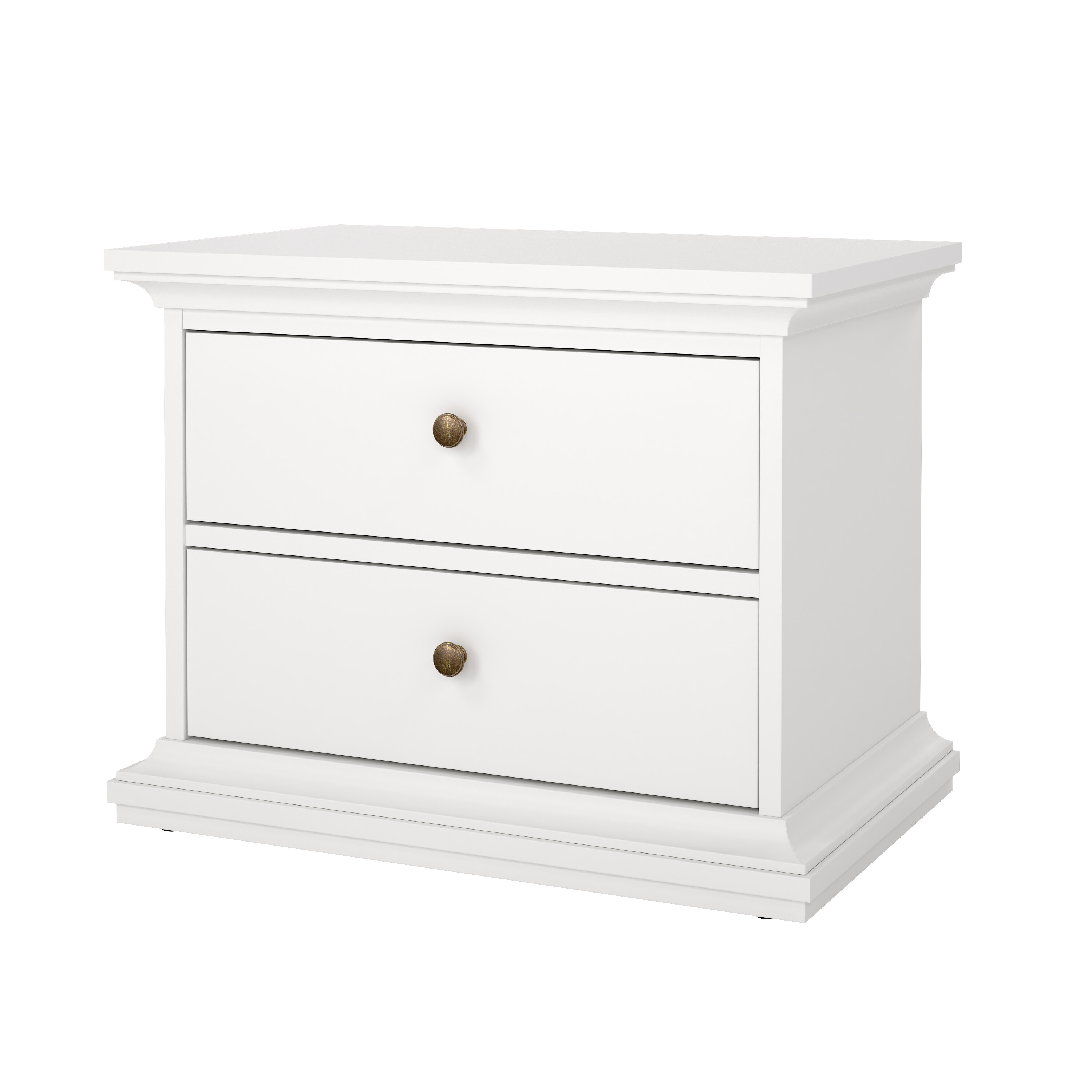 tvilum paris sängbord - vitt kompositträ med 2 lådor