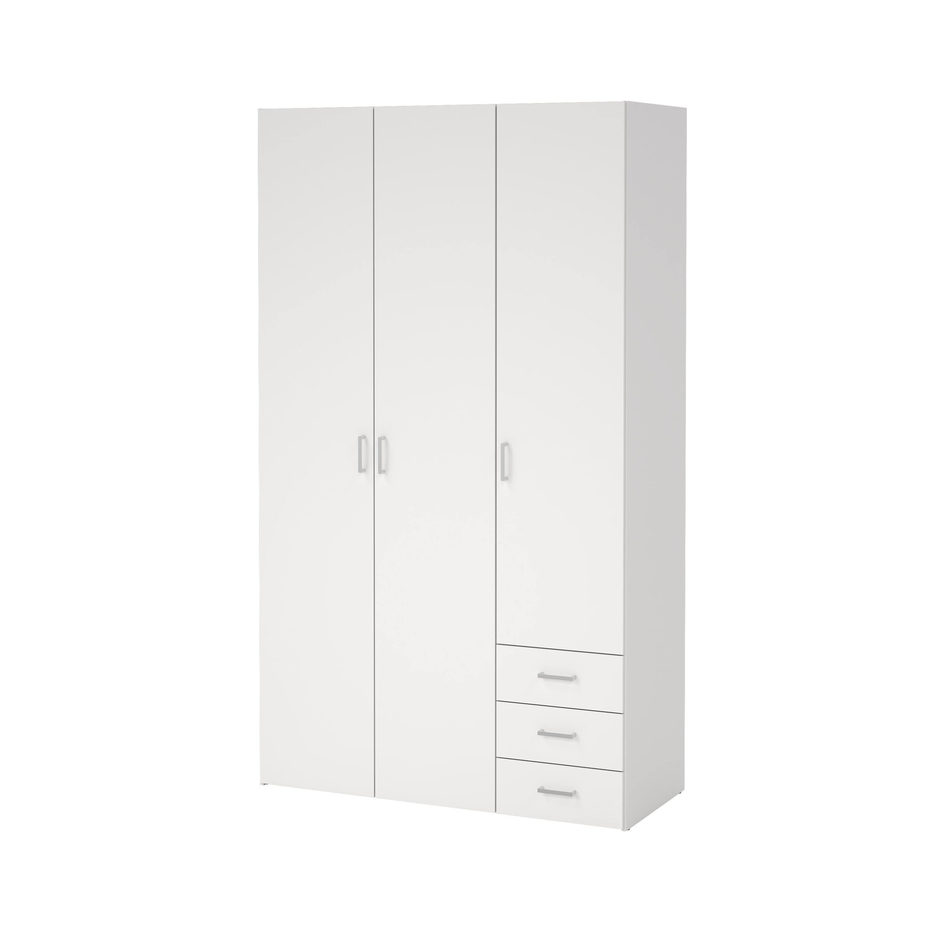 tvilum space garderob - vitt kompositträ med 3 dörrar och 3 lådor