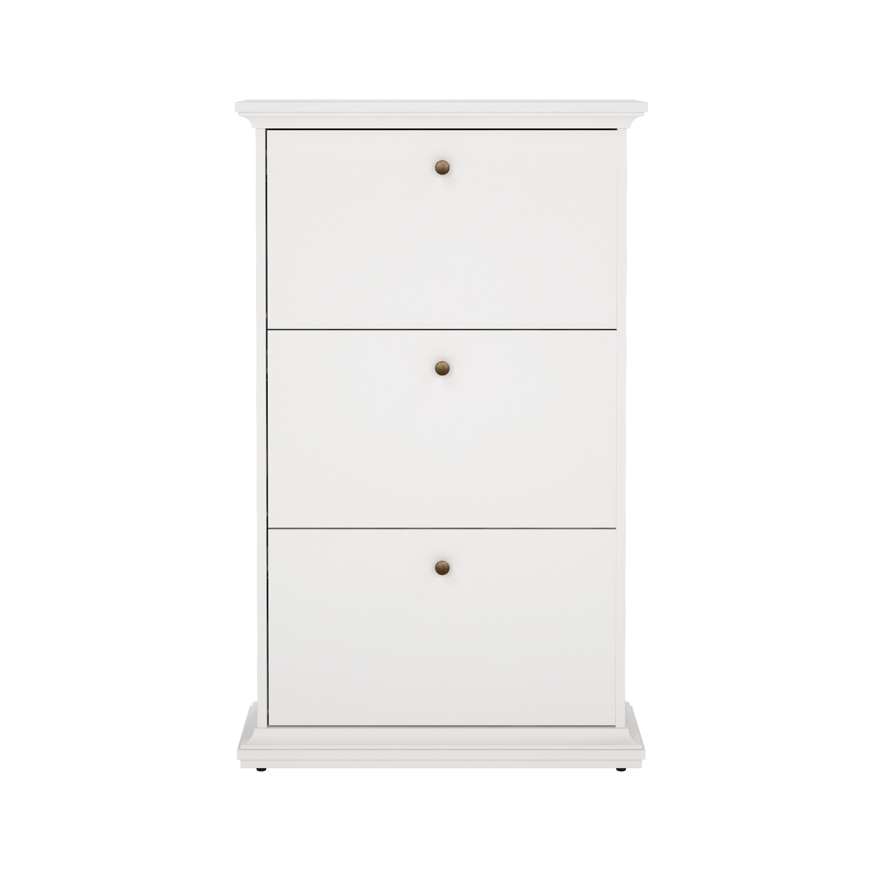 TVILUM Paris skoskab - hvidt træ, med 3 skuffer