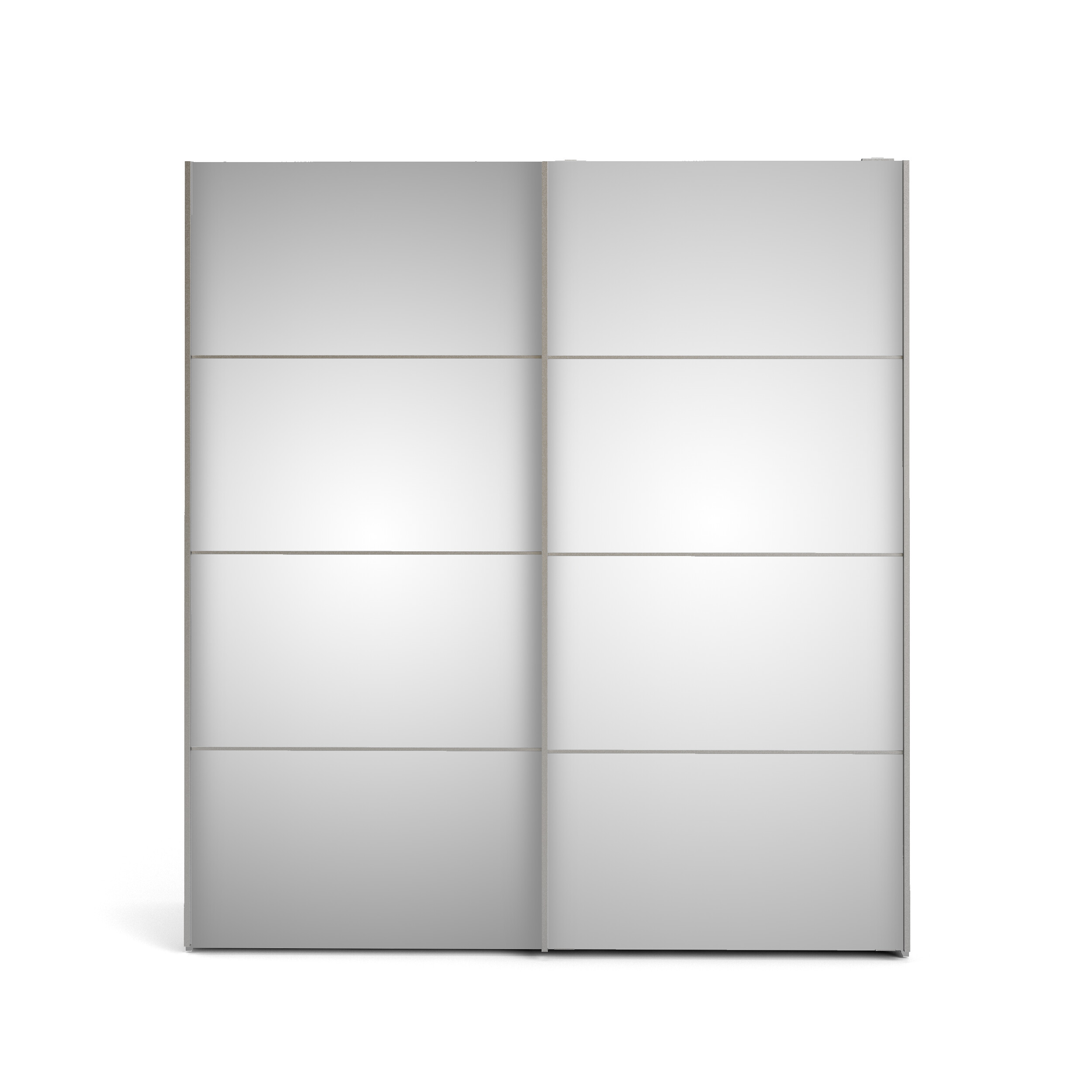 tvilum verona skjutdörrsgarderob - spegelglas och vitt trä, 2 skjutdörrar