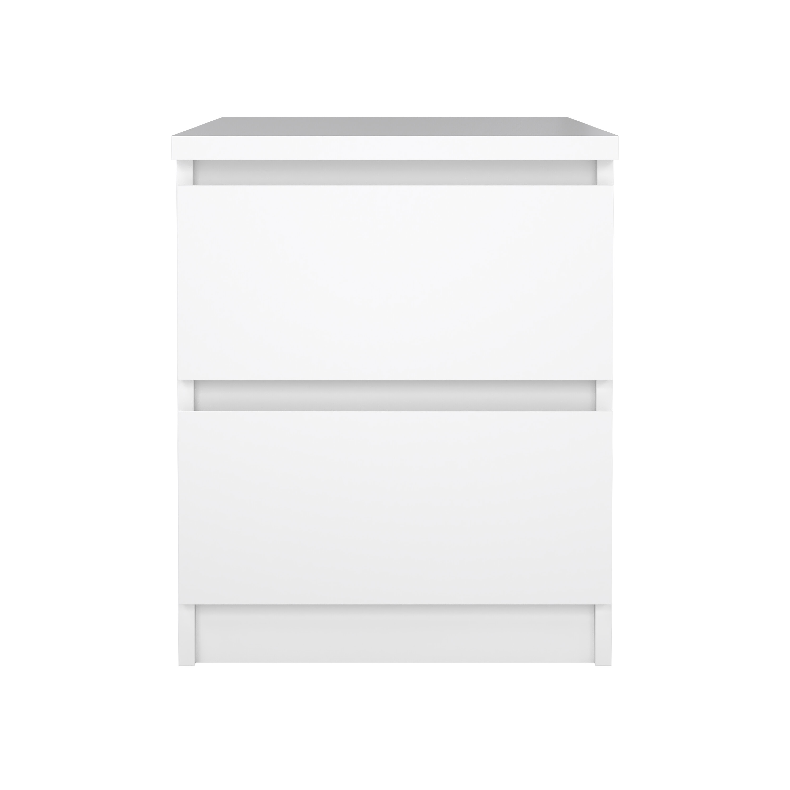 tvilum naia sängbord - vit högglans trä, med 2 lådor