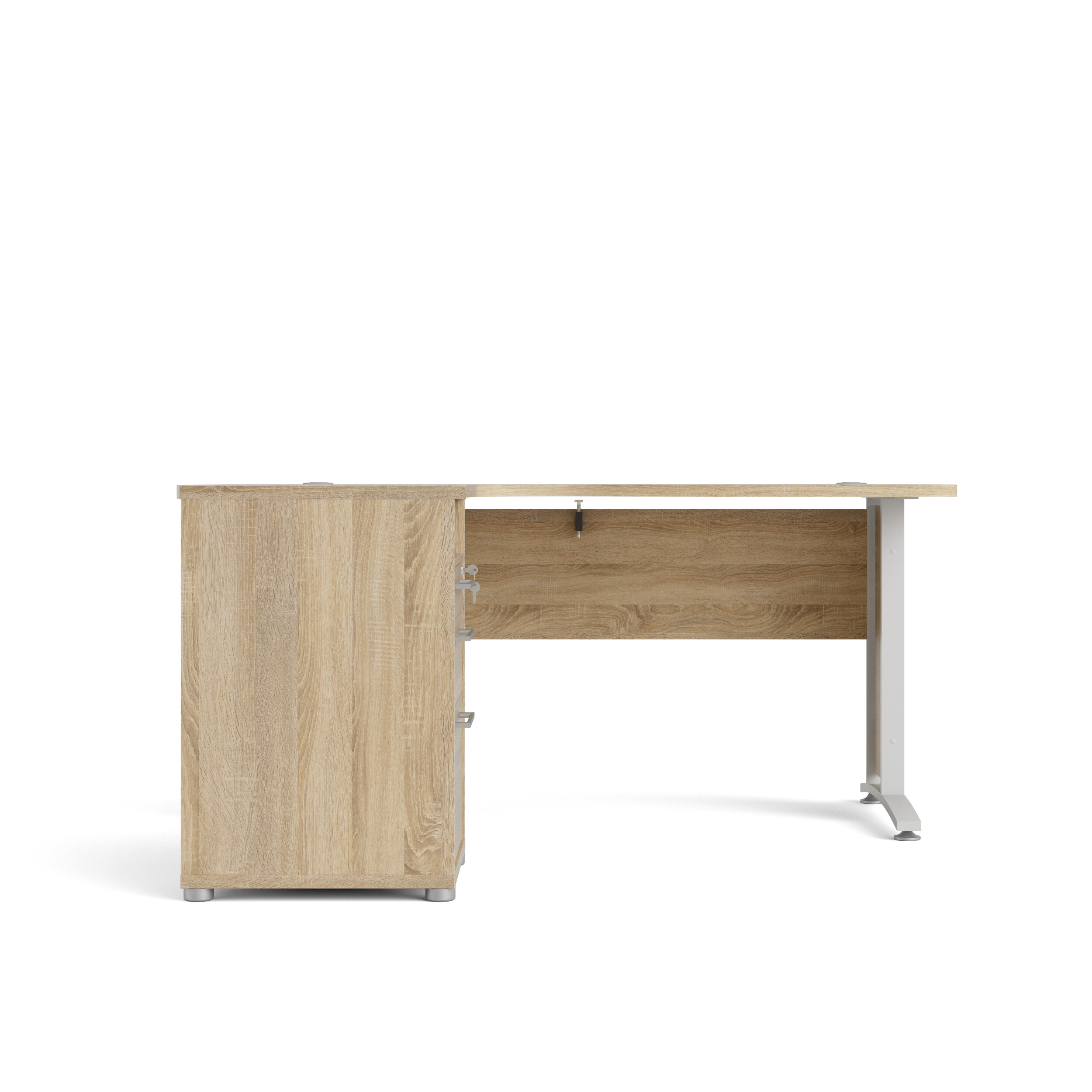 tvilum prima hörnskrivbord - ekstomme, med 3 lådor