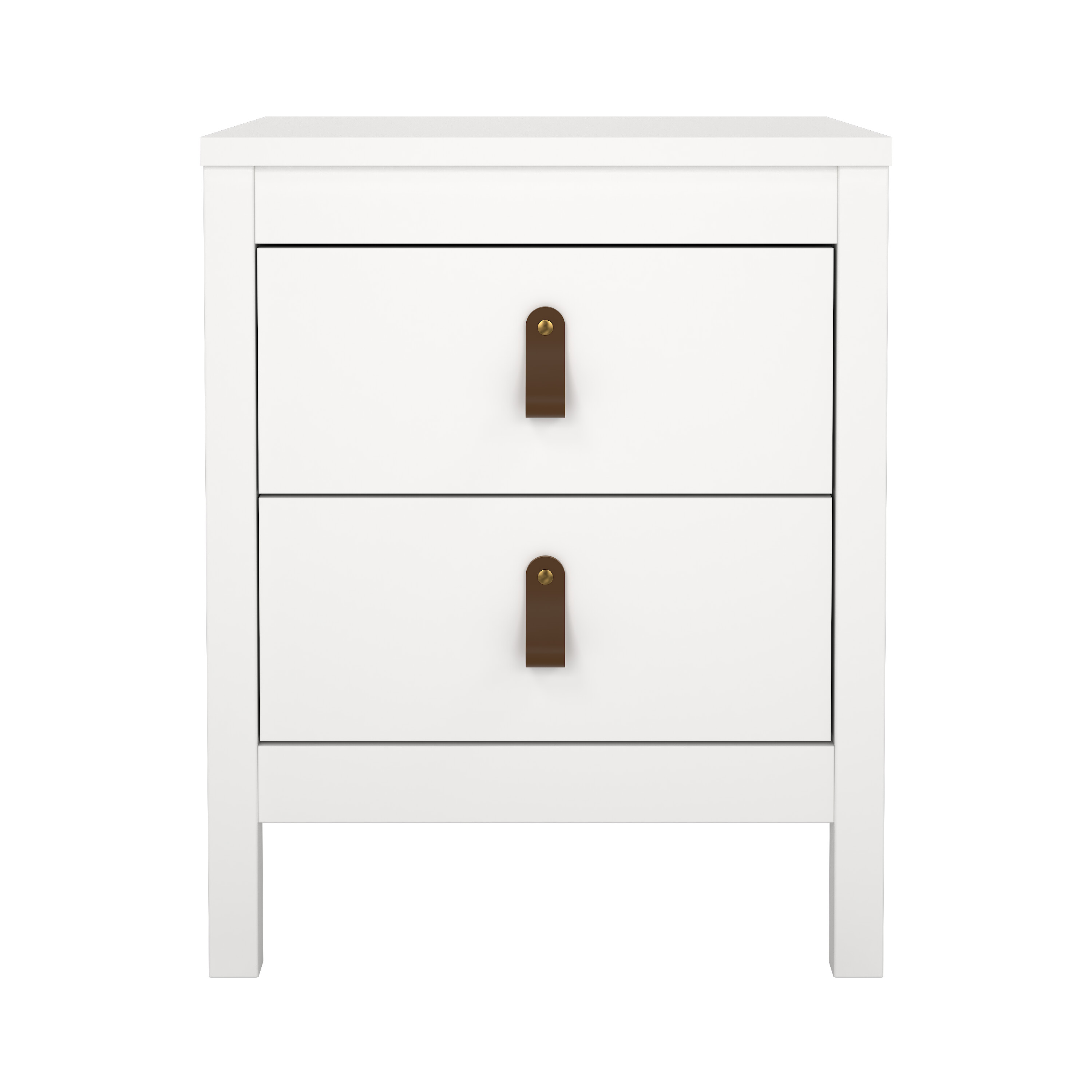 TVILUM Madrid natbord, m. 2 skuffer - hvid træ (43,8x38,4)