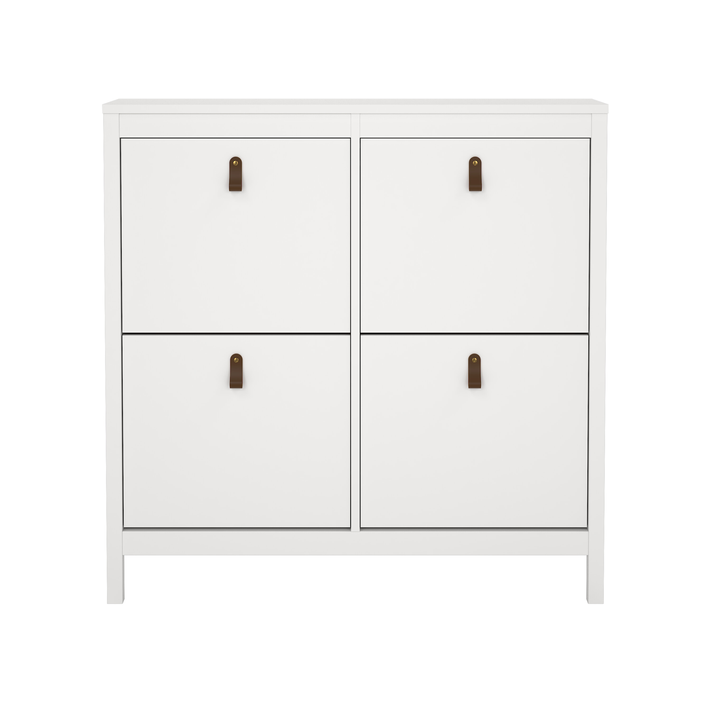 TVILUM Madrid skoskab, m. 4 vippelåger - hvid træ