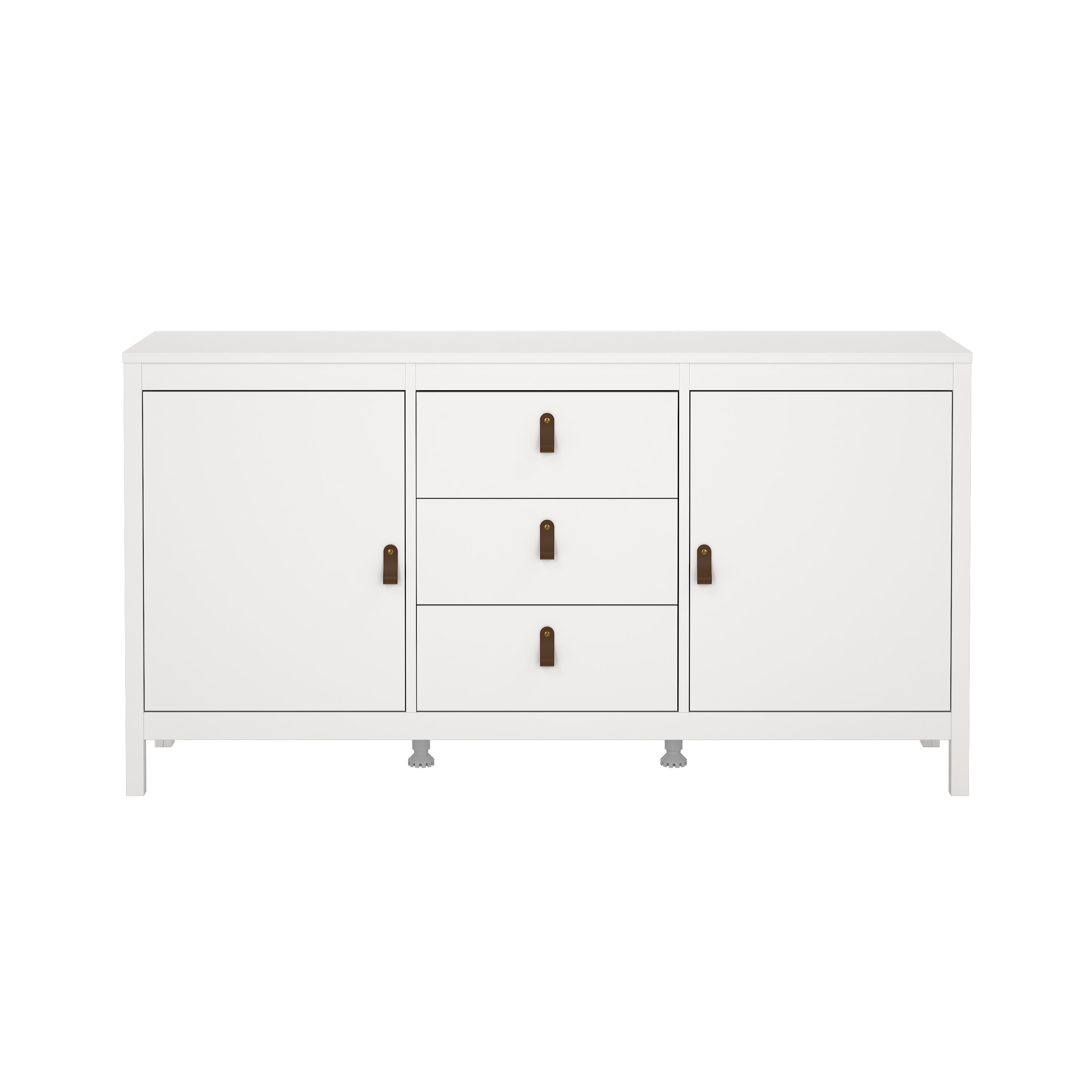 TVILUM Madrid skænk, m. 2 låger, 2 hylder og 3 skuffer - hvid træ