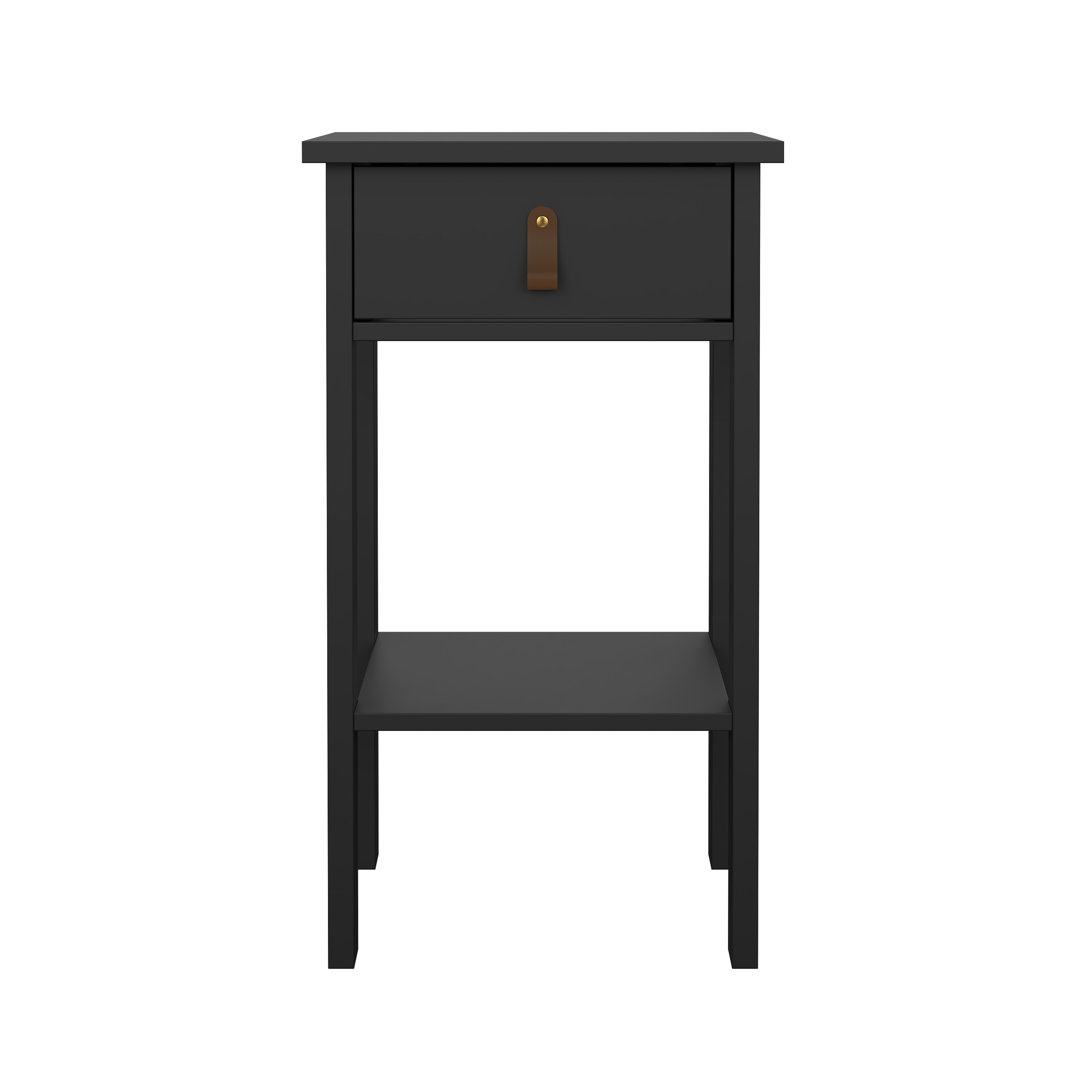 TVILUM Madrid natbord, m. 1 hylde og 1 skuffe - matsort træ (40x34,2)