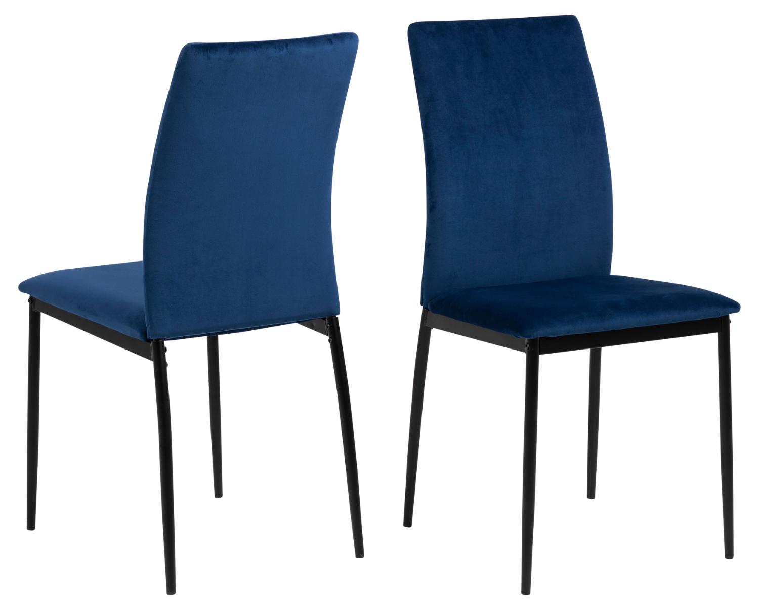 ACT NORDIC Demina spisebordsstol - mørkeblå polyester og sort metal