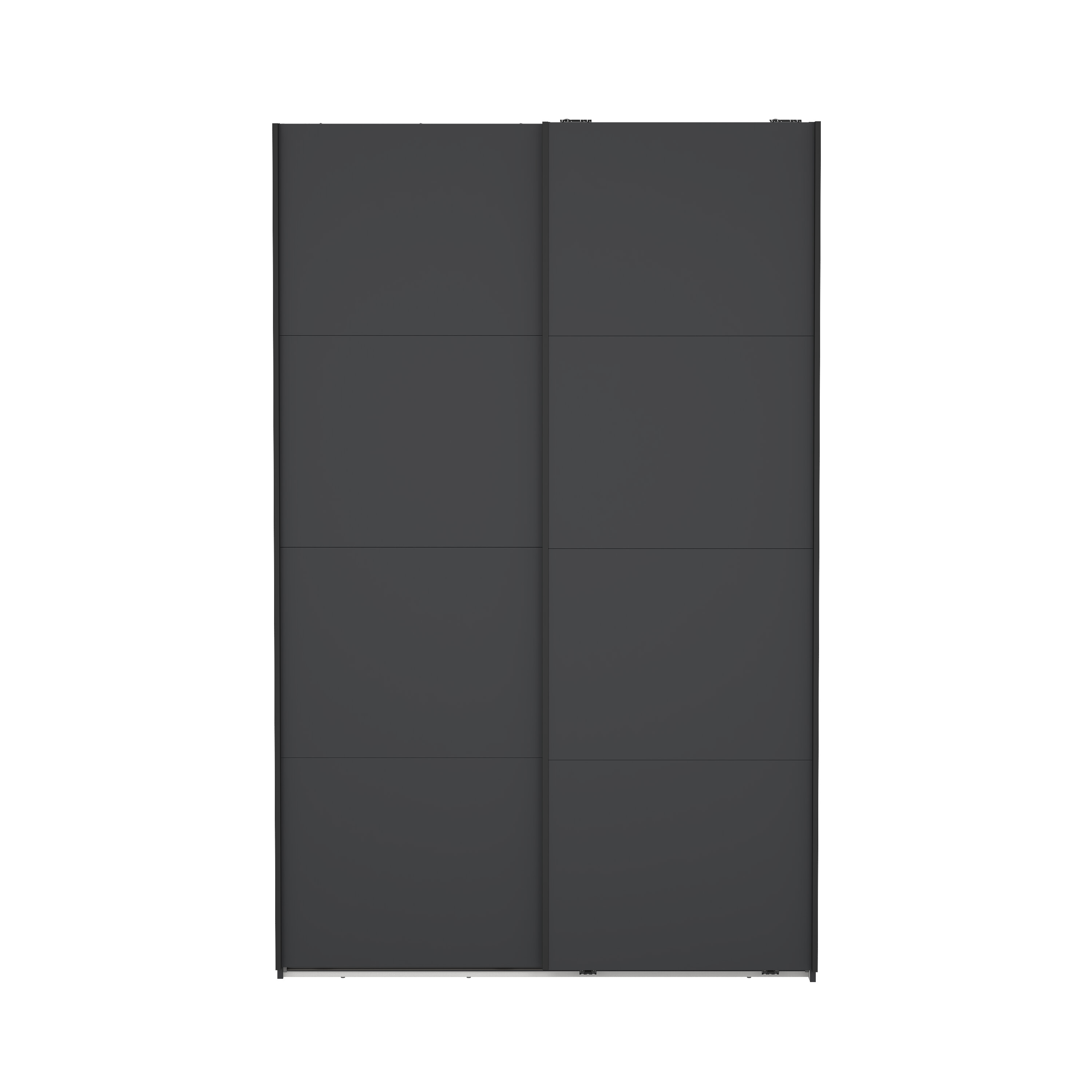 TVILUM Bergamo garderobeskab, m. 2 skydelåger, 2 bøjlestænger, 2 hylder 140x220cm - matgrå træ