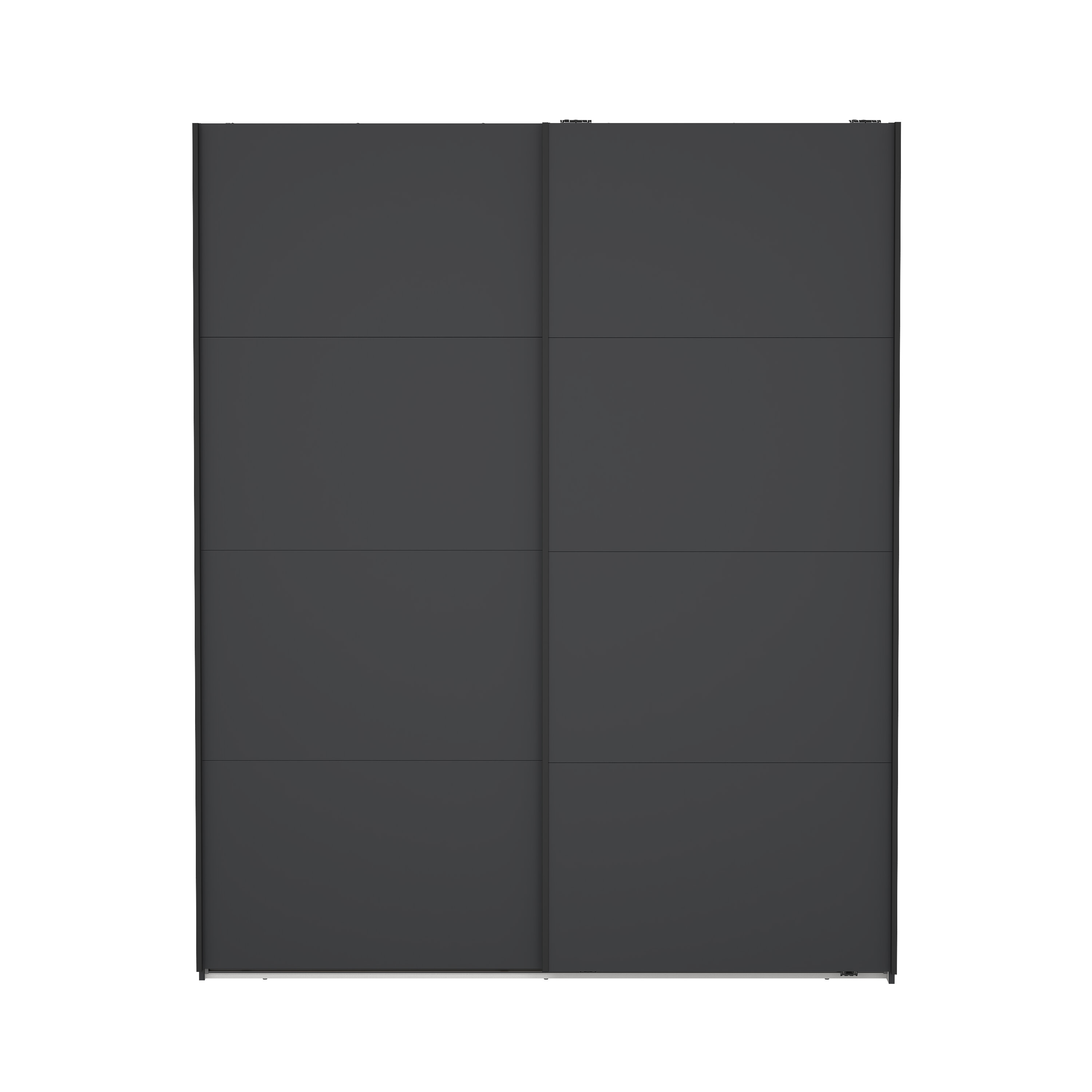 TVILUM Bergamo garderobeskab, m. 2 skydelåger, 2 bøjlestænger, 2 hylder 180x220cm - matgrå træ