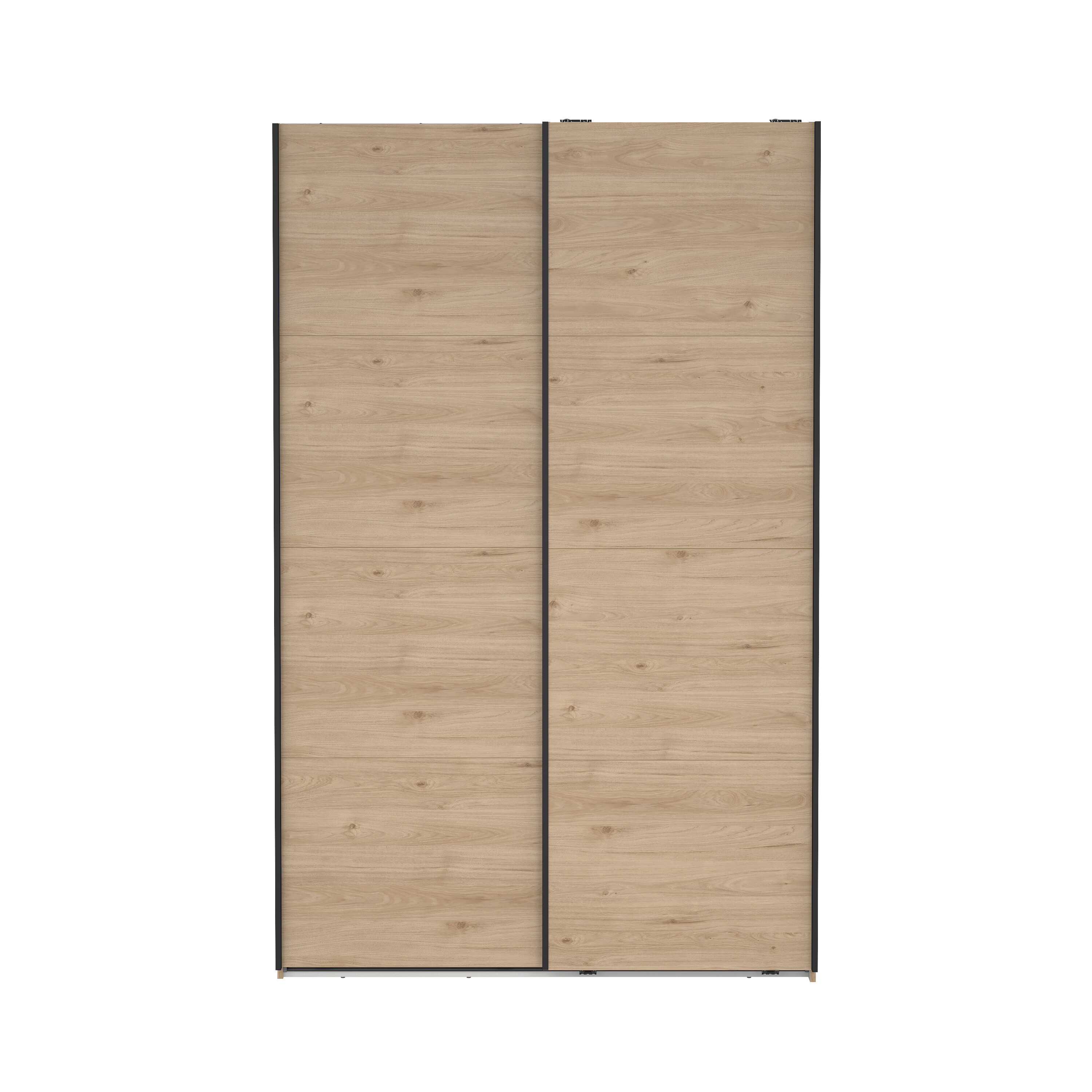 TVILUM Bergamo garderobeskab, m. 2 skydelåger, 2 bøjlestænger, 2 hylder 140x220cm - Jackson Hickory træ