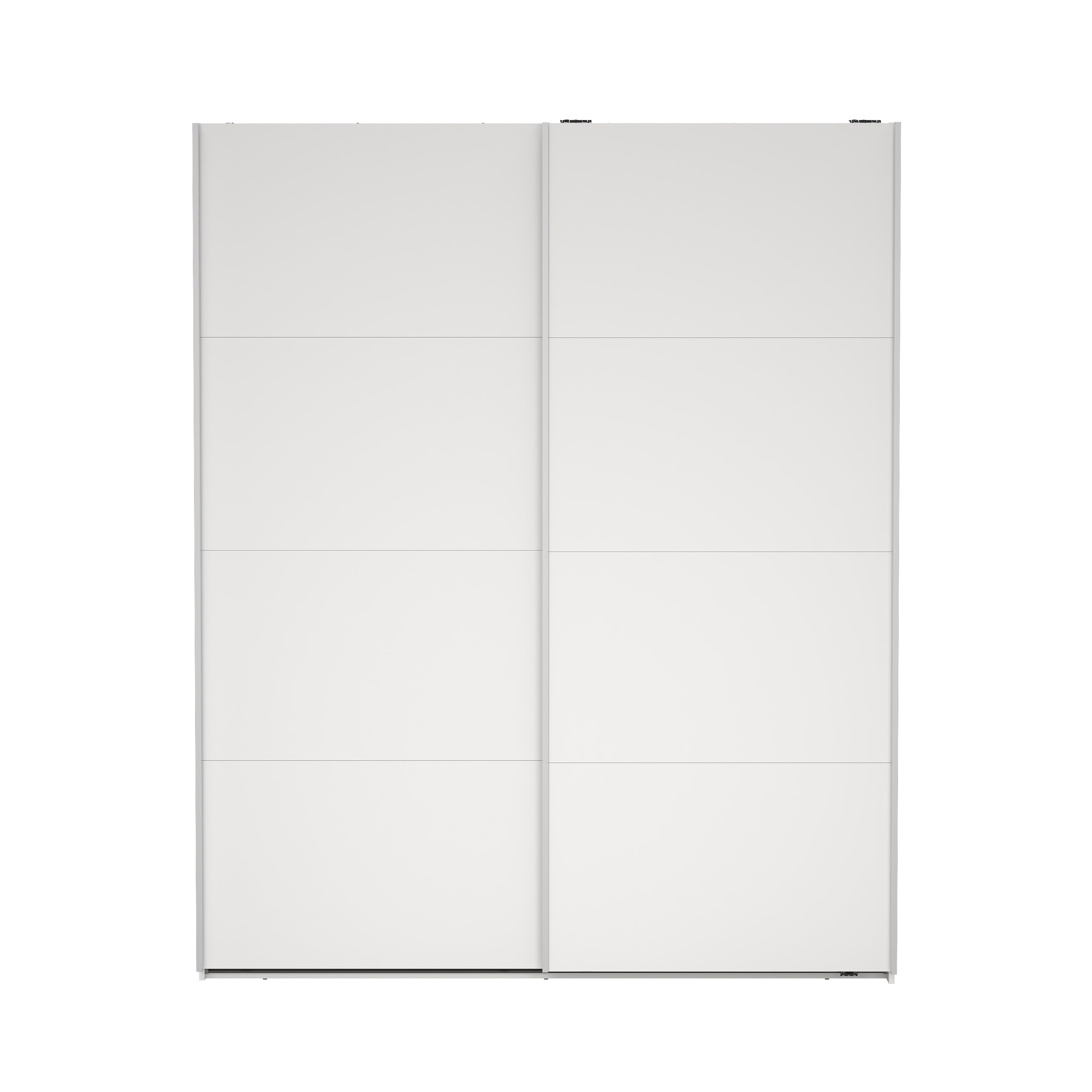 TVILUM Bergamo garderobeskab, m. 2 skydelåger, 2 bøjlestænger, 2 hylder 180x220cm - hvid træ