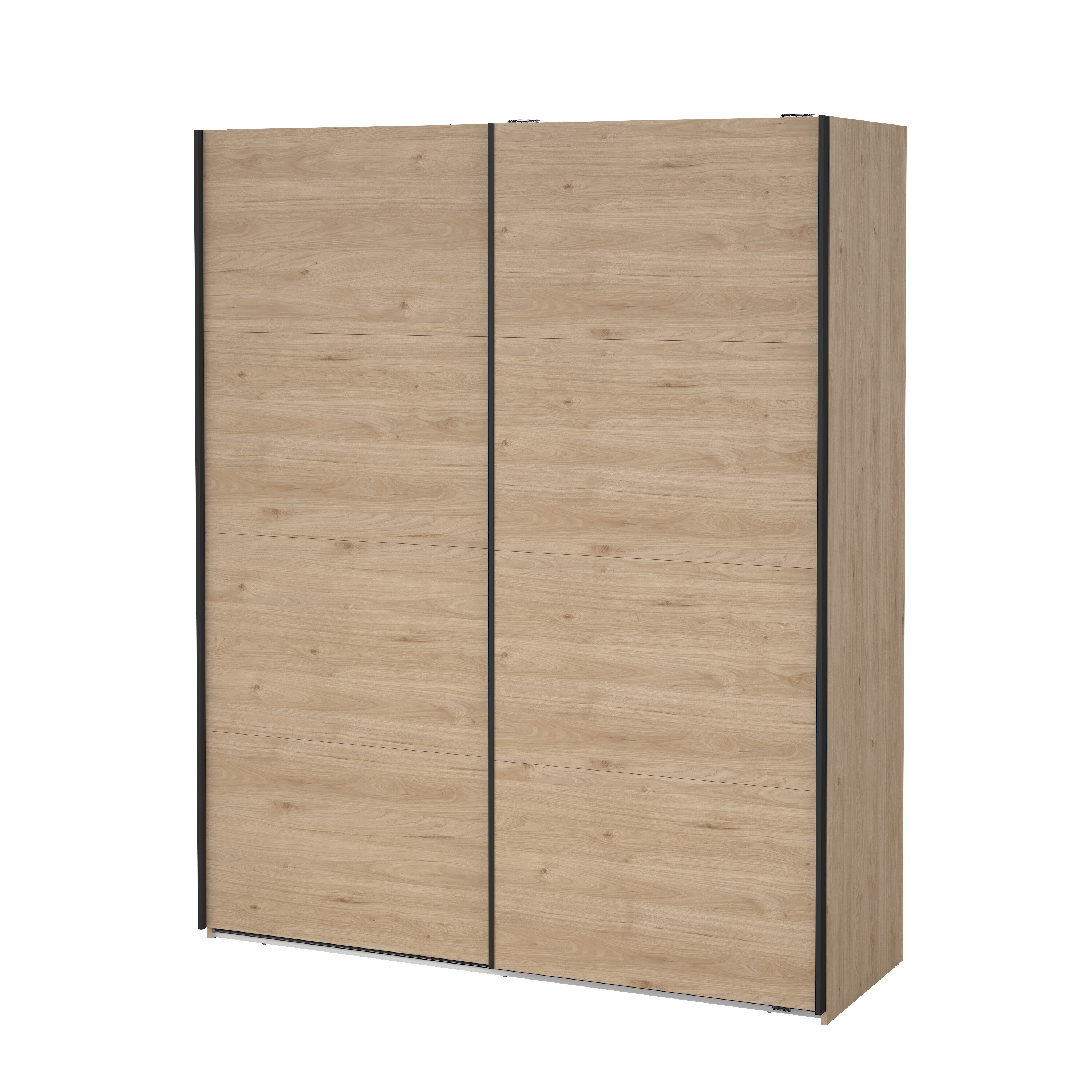 tvilum bergamo garderob med 2 skjutdörrar 180 x 220 cm - paket