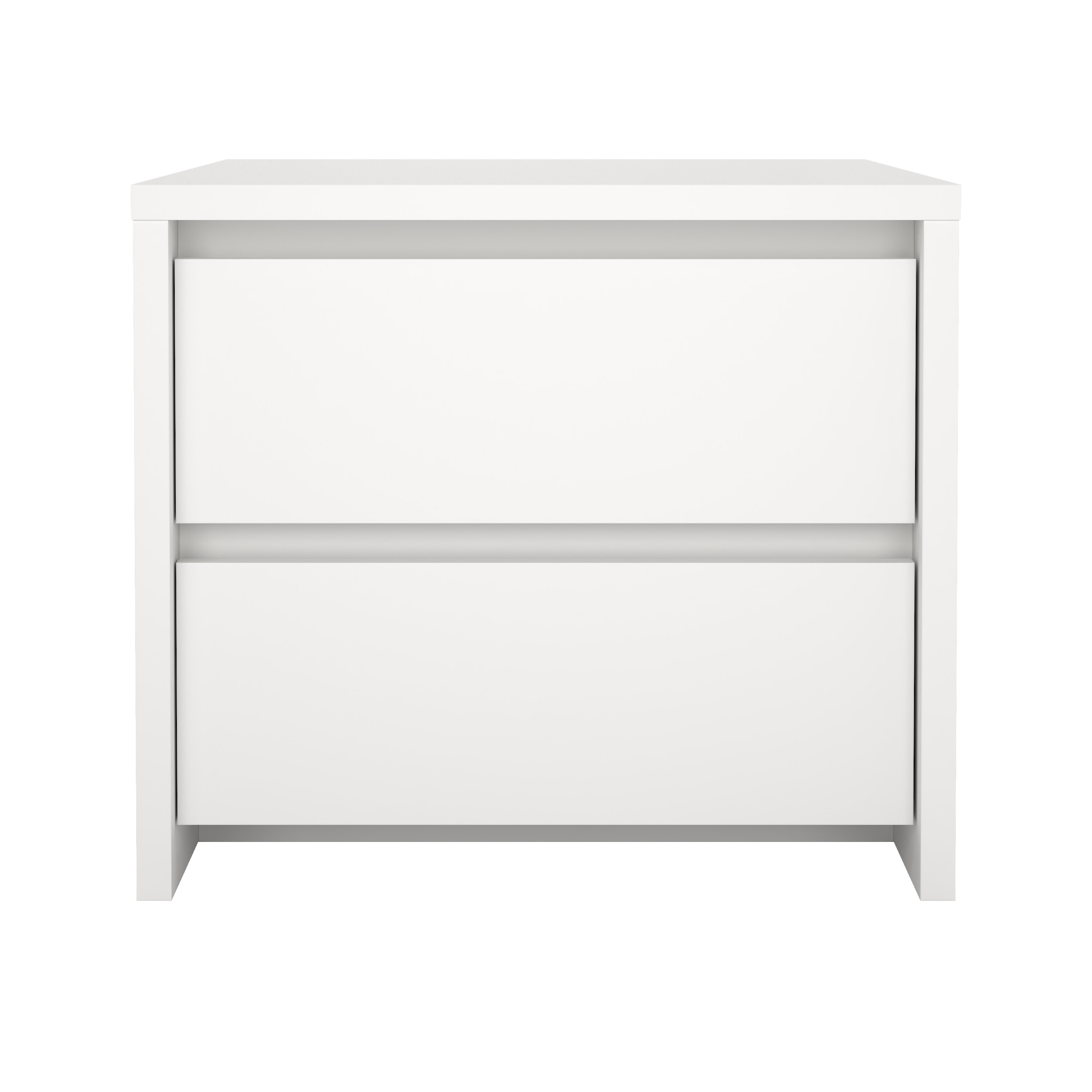 TVILUM Next natbord, m. 2 skuffer - hvid træ (51,6x48,1)