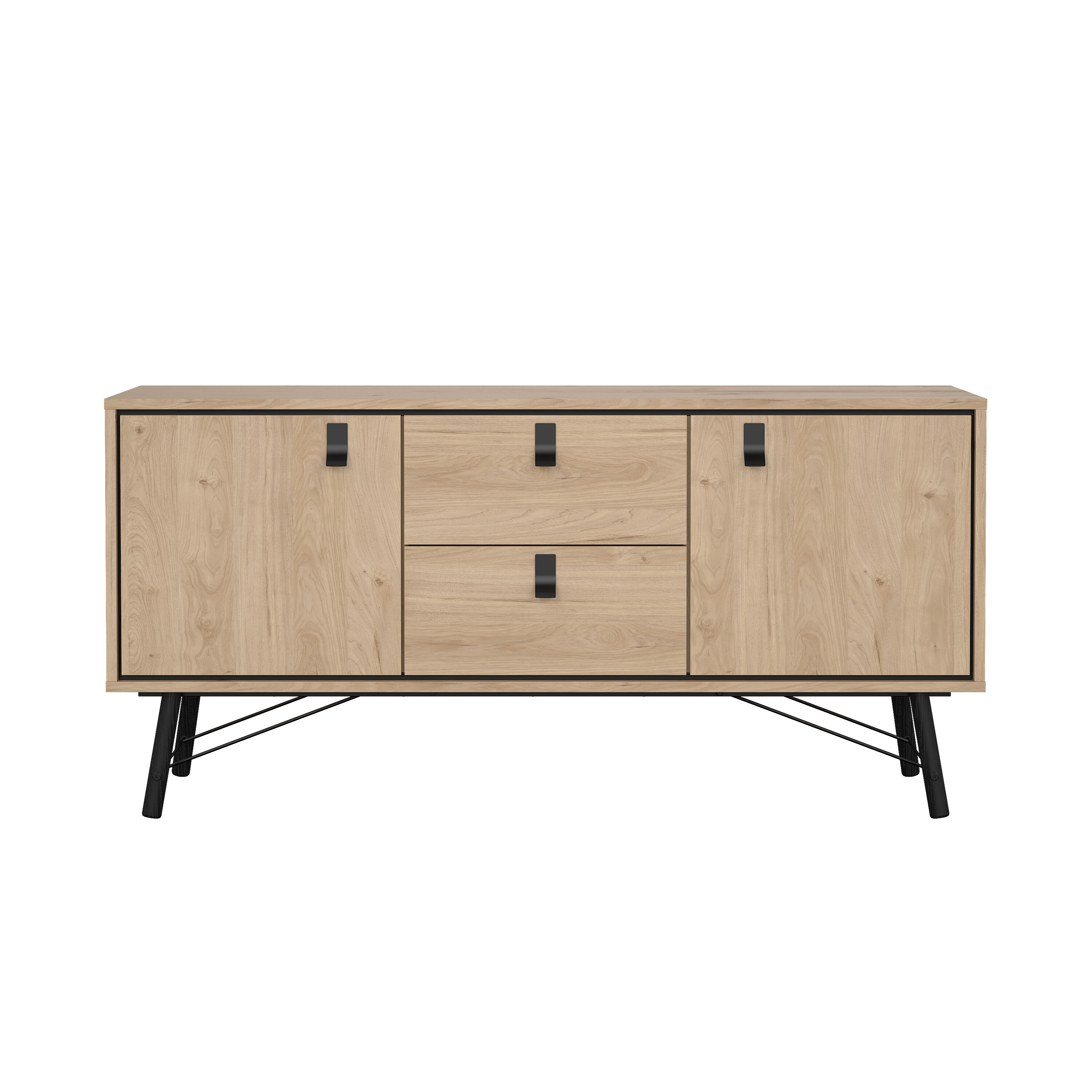 TVILUM Ry skænk, m. 2 låger, 2 hylder og 2 skuffer - Jackson Hickory træ