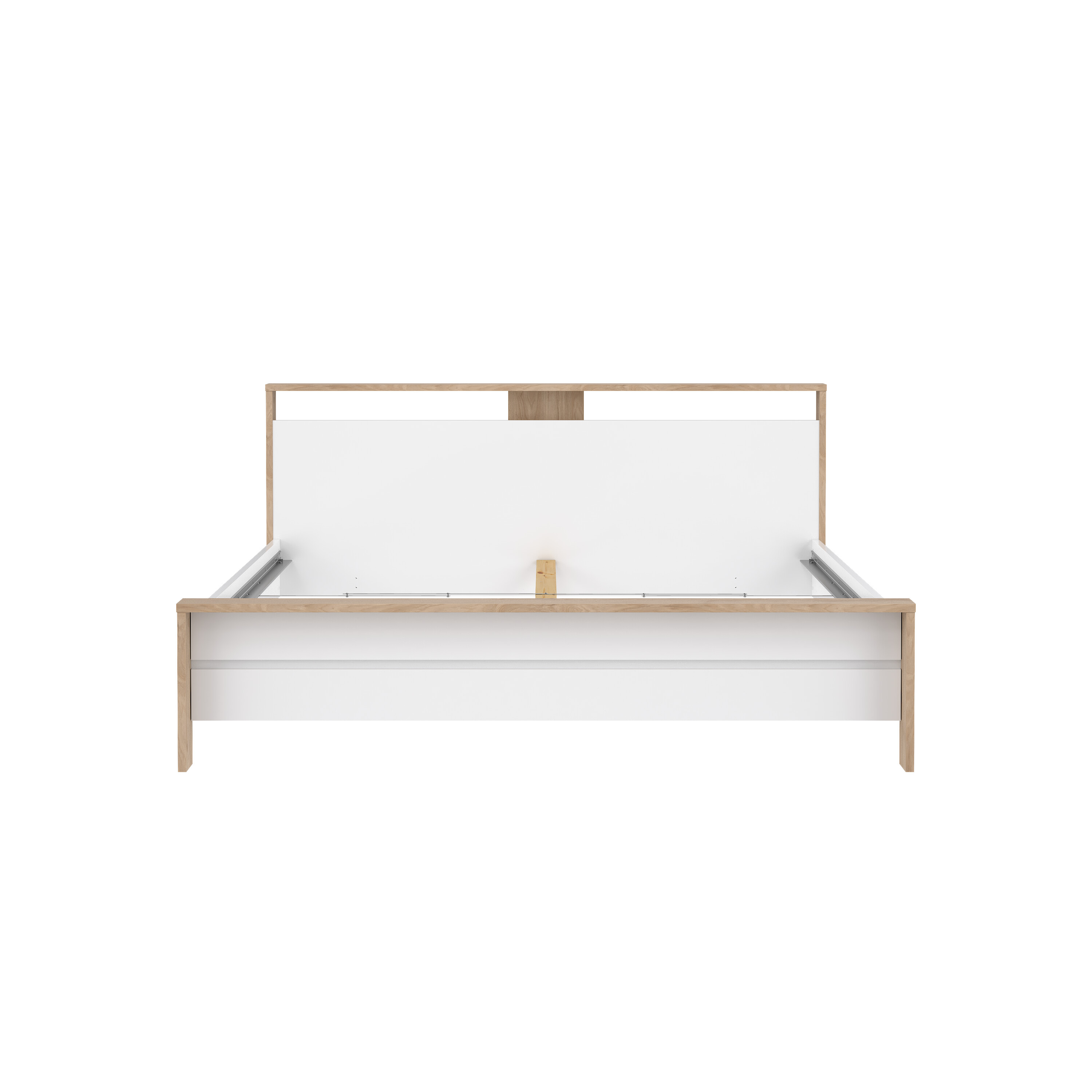 TVILUM Next sengeramme, m. sengegavl - Jackson Hickory og hvid højglans træ (180x200) billede