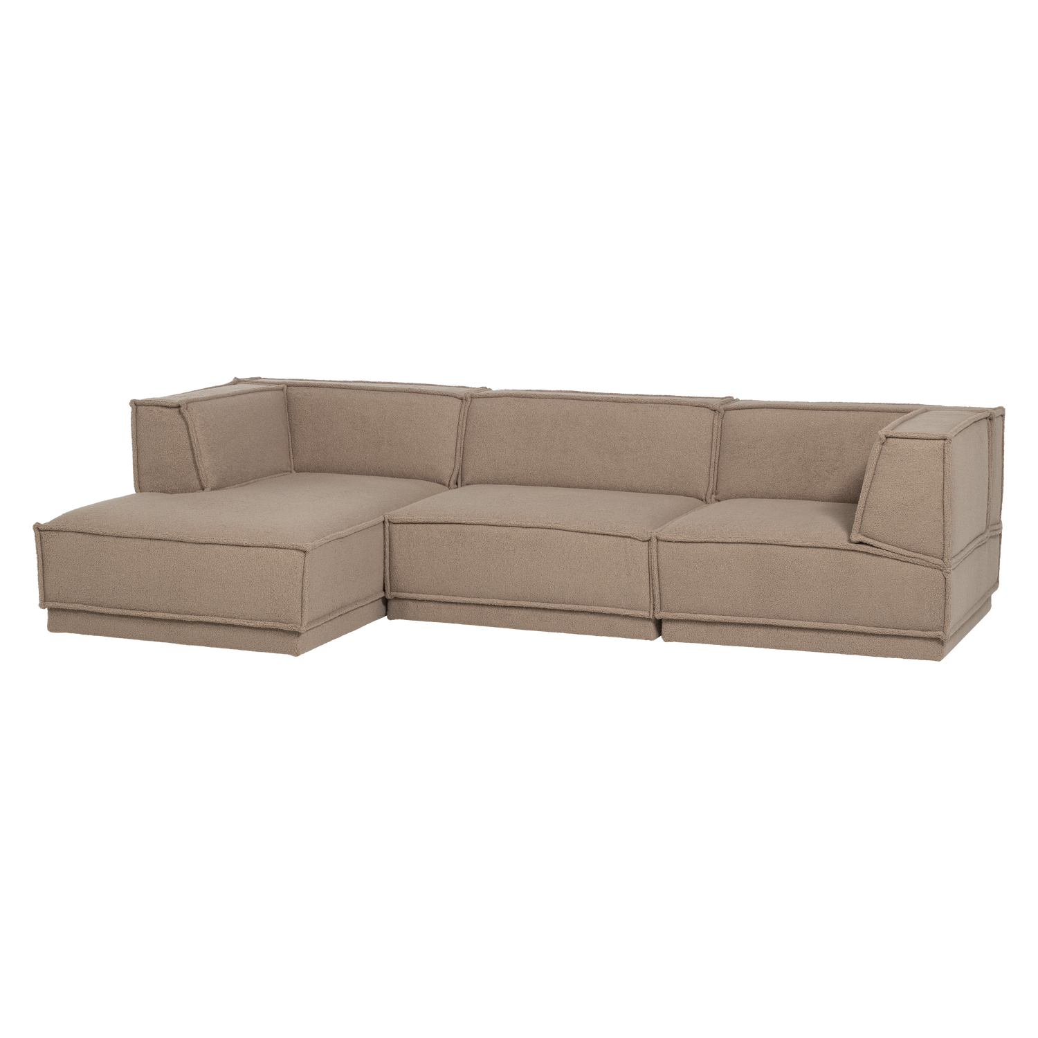 WOOOD Manu Chaiselong Sofa Venstre Teddy Taupe [Fsc]