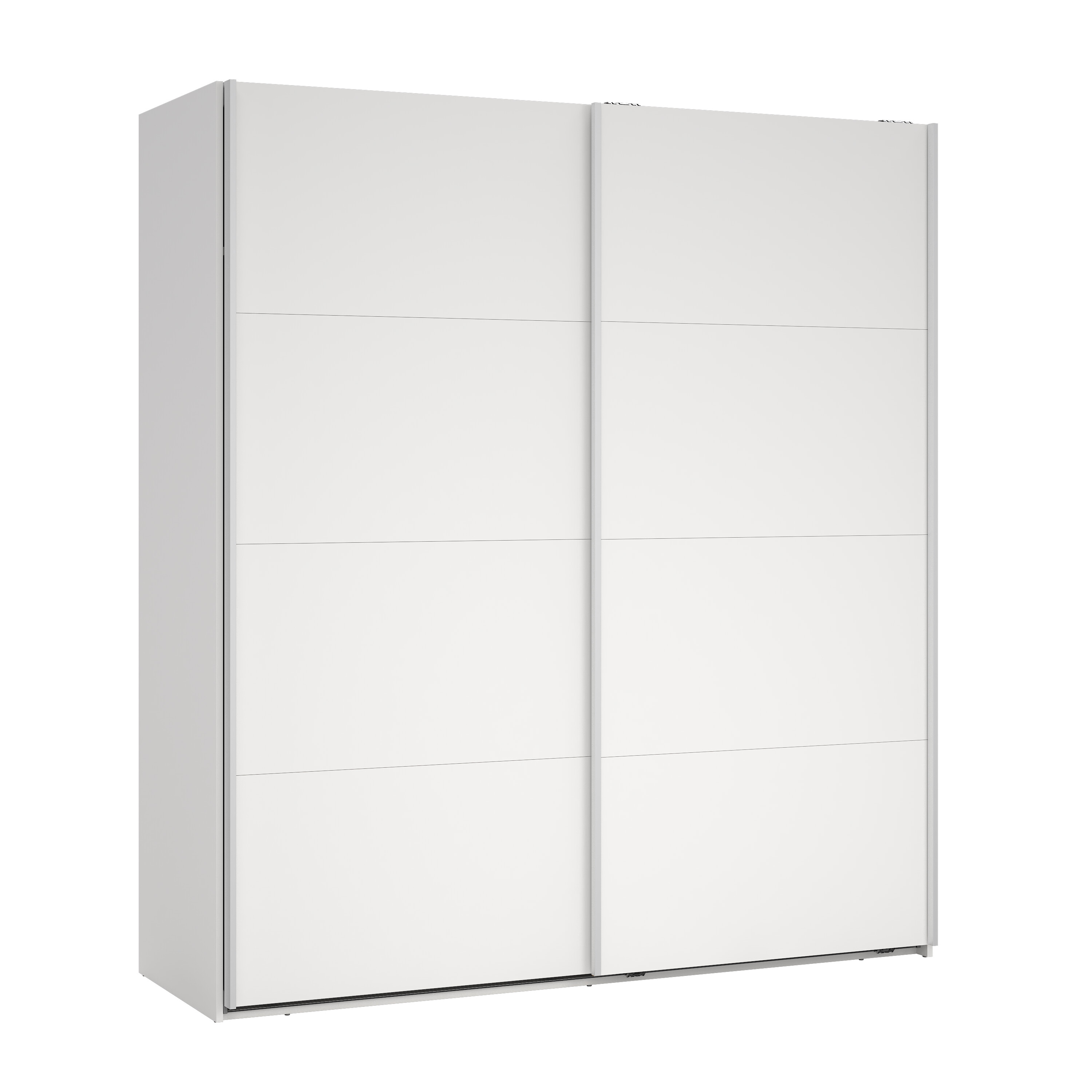 TVILUM Bergamo garderobeskab, m. 2 skydelåger, 2 bøjlestænger og 2 hylder 180 x 200 cm – hvid træ