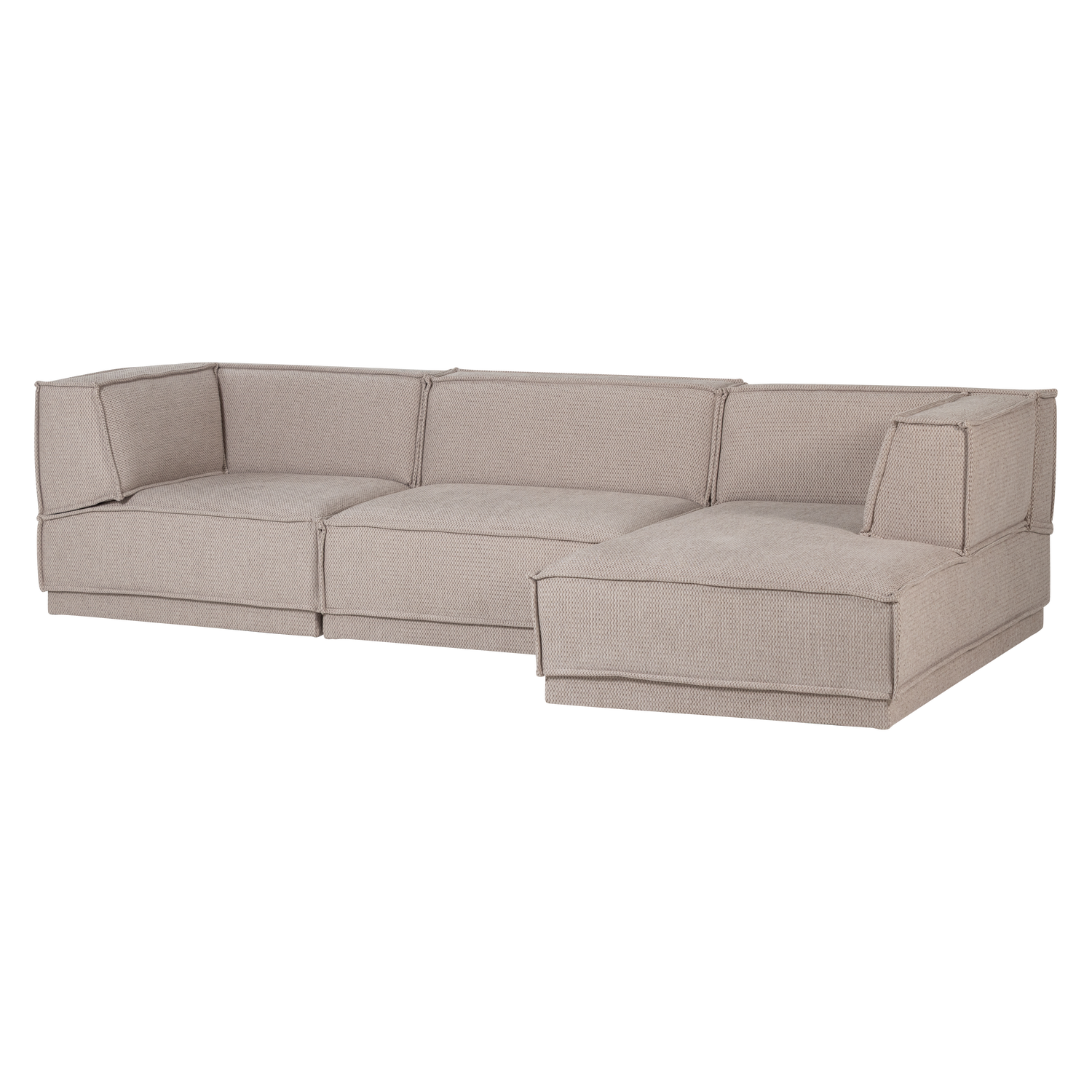 WOOOD Manu Chaiselong Sofa Højre Grov Chenille Naturlig [Fsc]