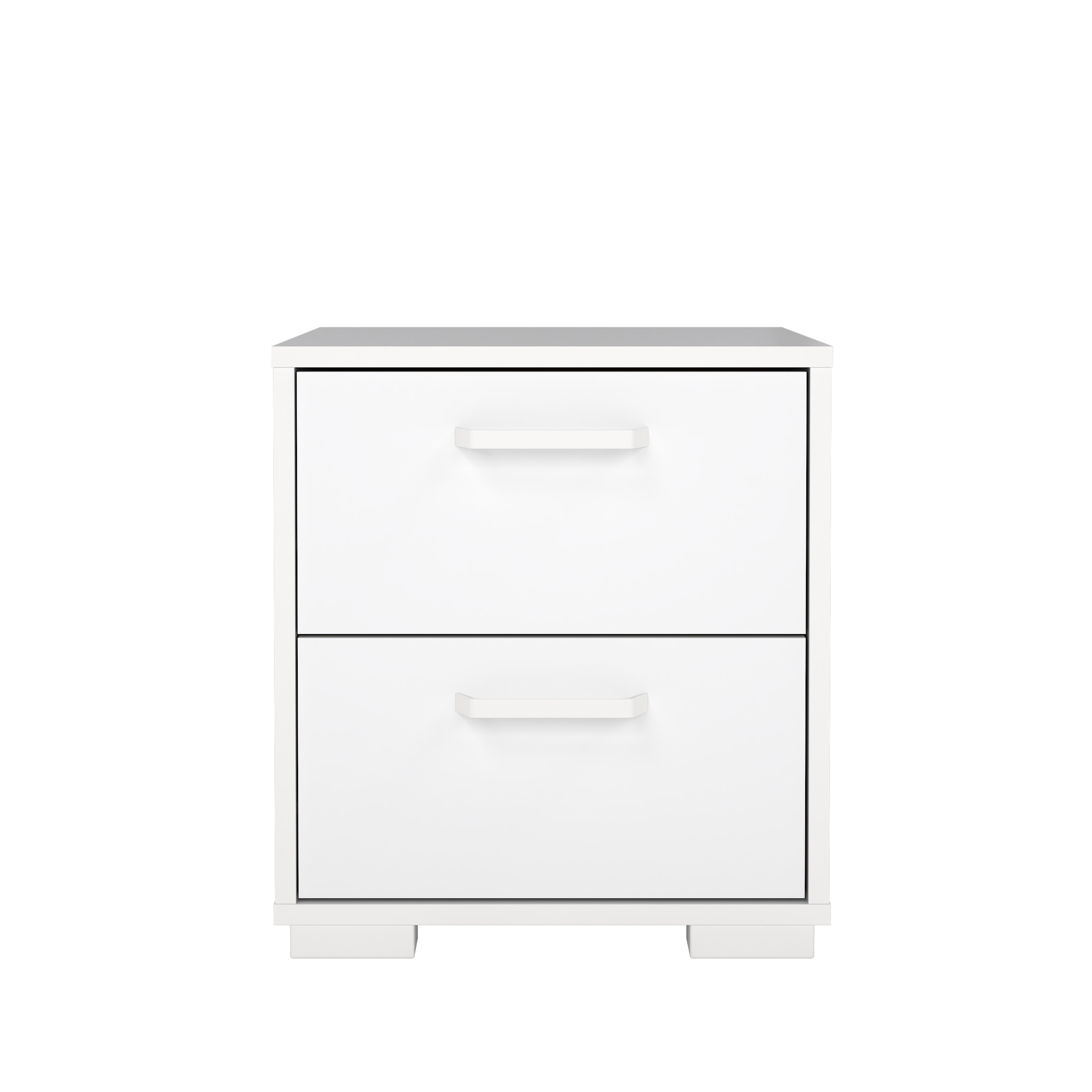 TVILUM Sofia natbord, m. 2 skuffer - hvid højglans træ (40,2x39,8)