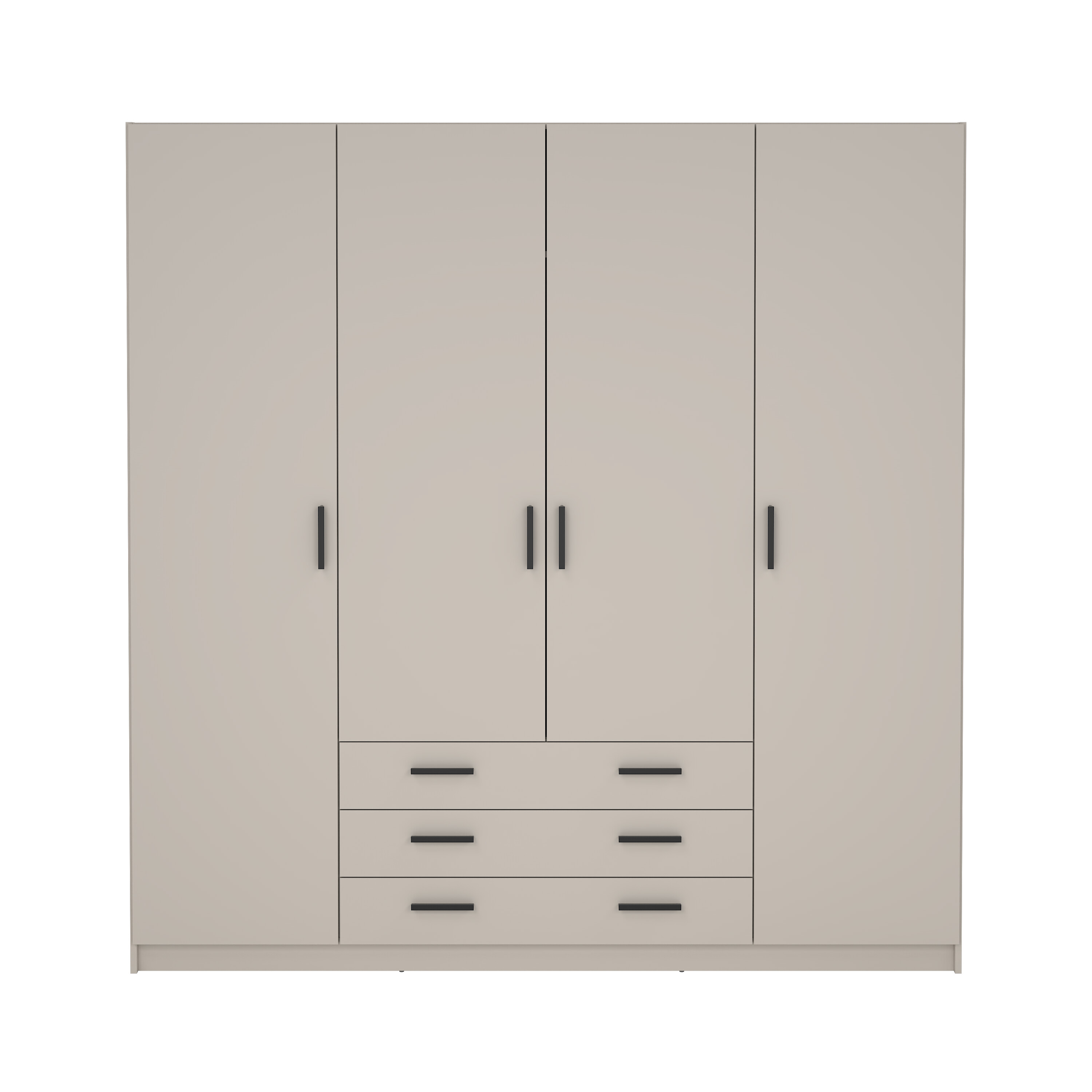 TVILUM Sprint garderobeskab, m. 4 låger, 1 bøjlestang, 9 hylder og 3 skuffer – kashmir træ