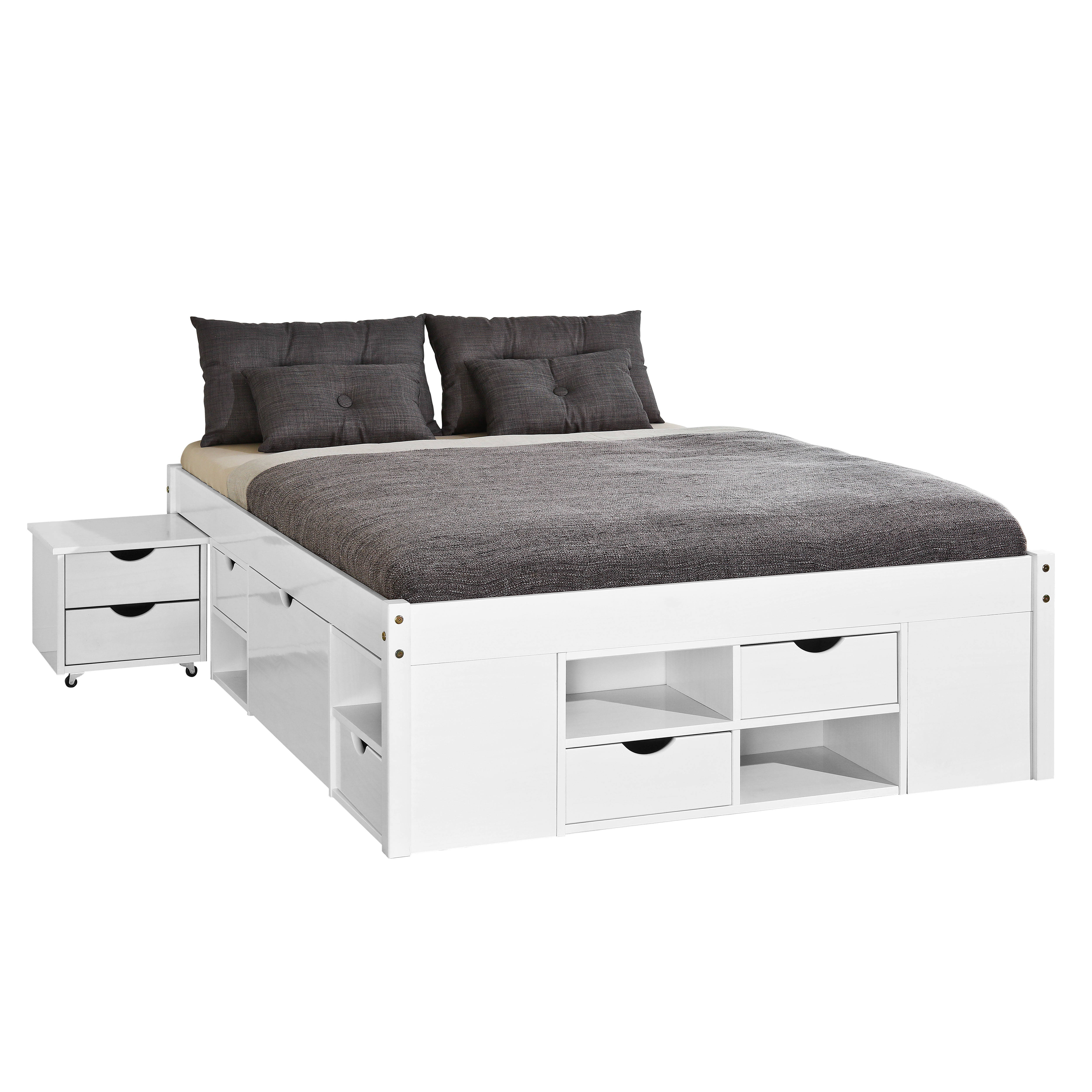 NORDIC LIVING COLLECTION Massiv tr&auml;s&auml;ng med f&ouml;rvaring, utdragbart bord och l&aring;dor - platsbesparande och multifunktionell i olika f&auml;rger och storlekar