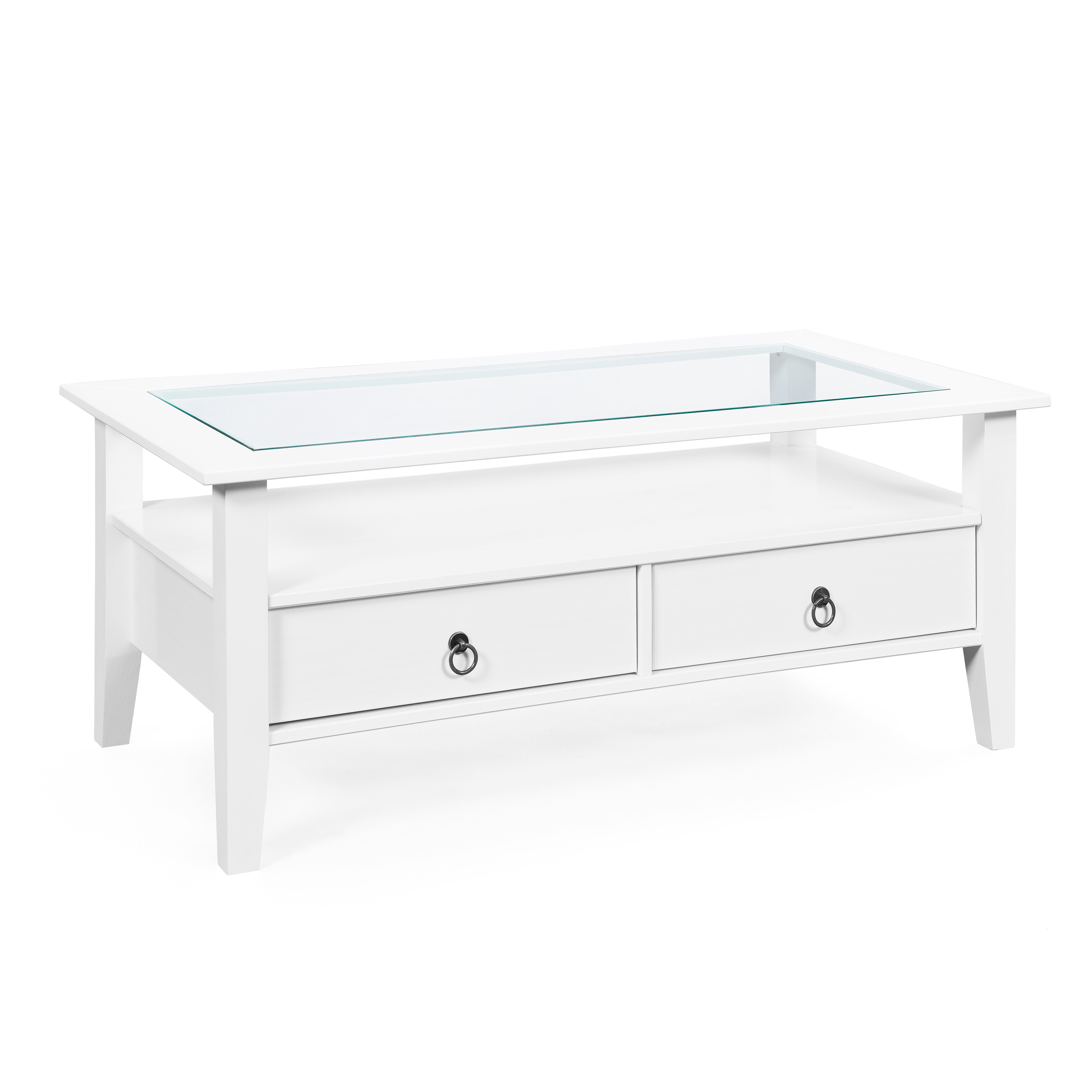 NORDIC LIVING COLLECTION Sofabord Provence 7 fyrretræ hvid 115x60 med 2 skuffer