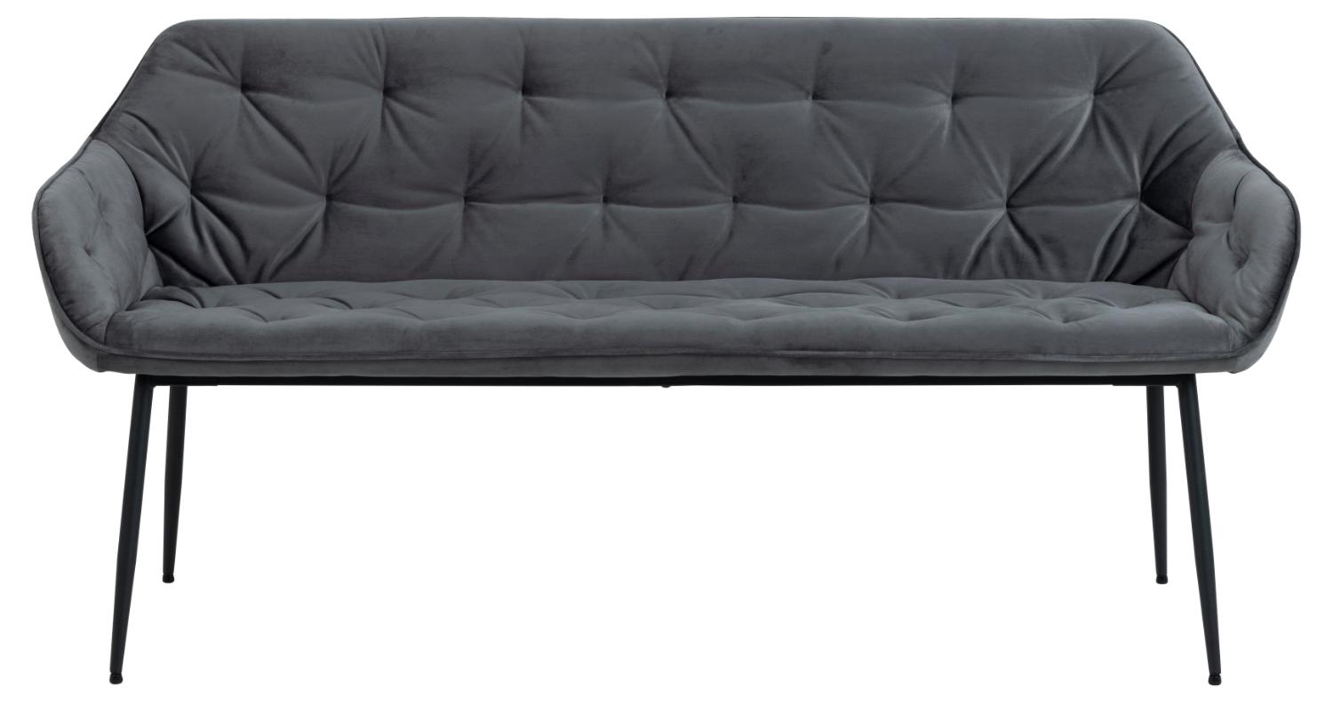 ACT NORDIC Brooke sofabænk, m. armlæn - mørkegrå stof og sort metal (167x57)