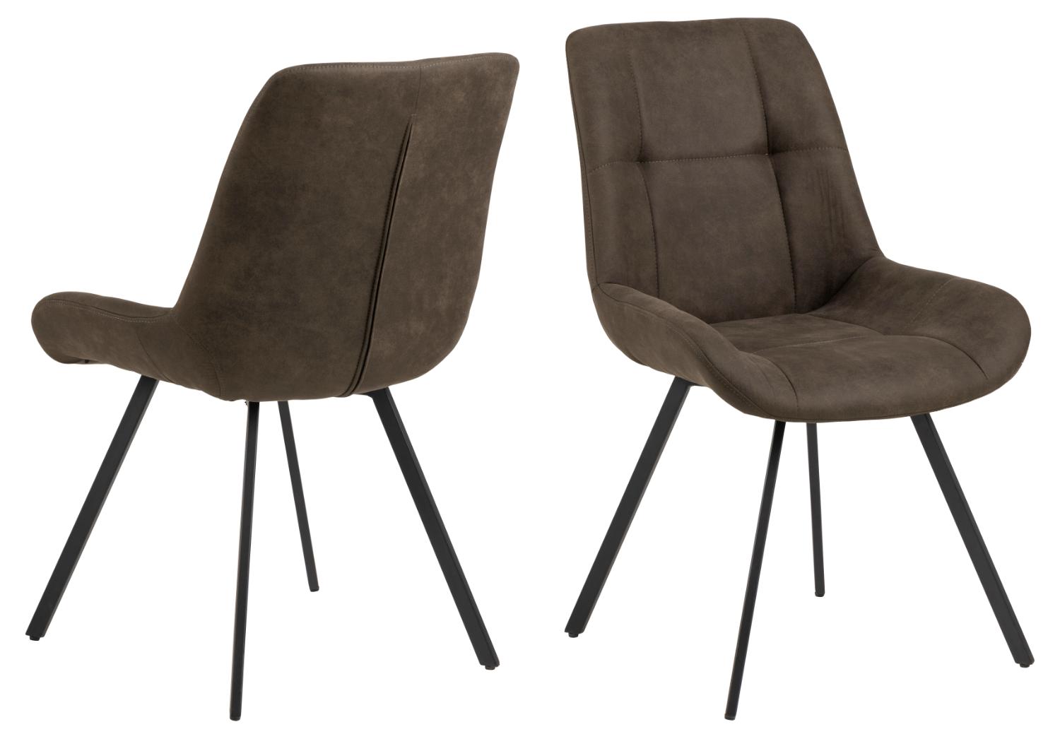 ACT NORDIC Waylor spisebordsstol - antracitgrå polyester og sort metal