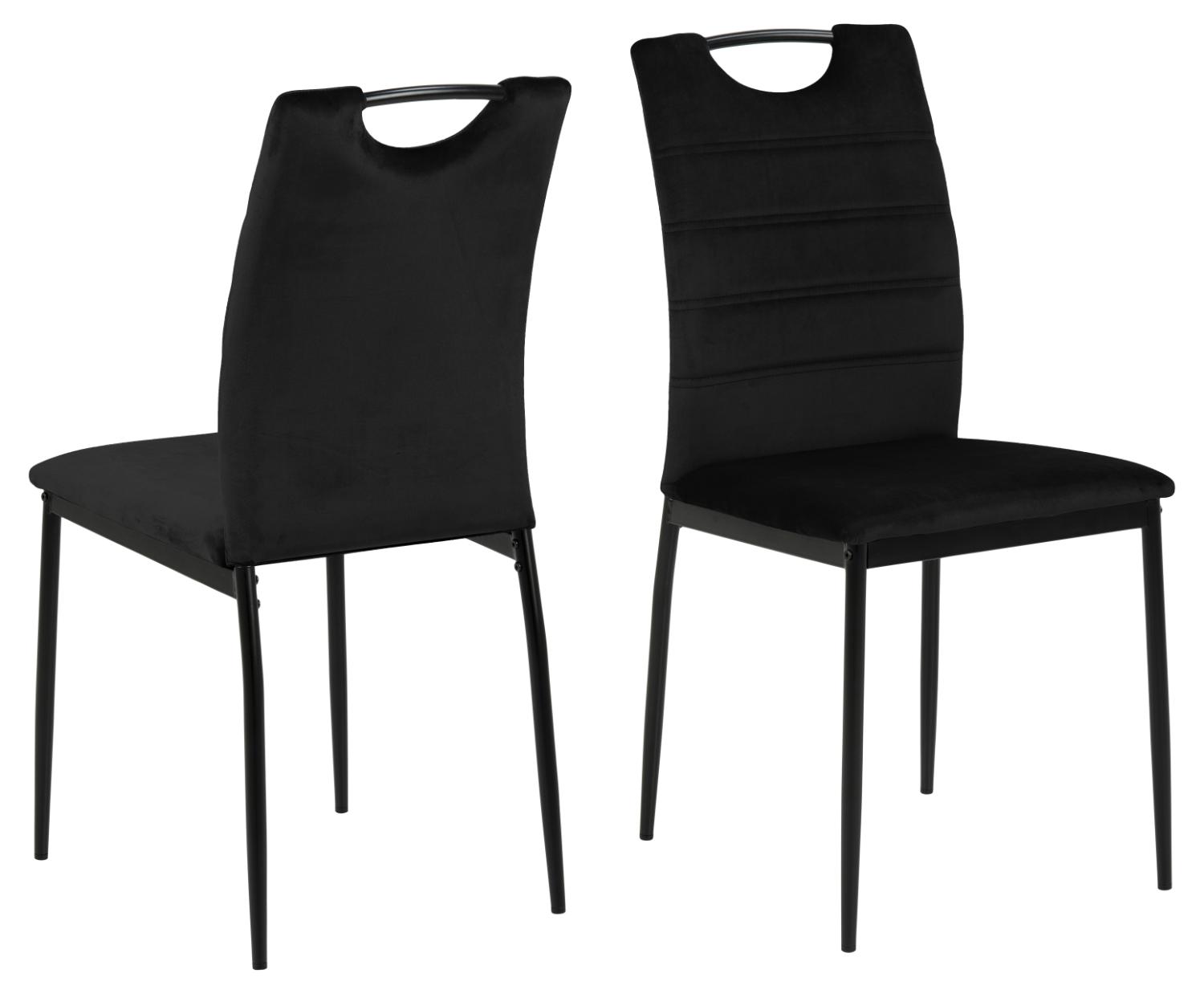 ACT NORDIC Dia spisebordsstol, m. håndtag - sort polyester og sort metal