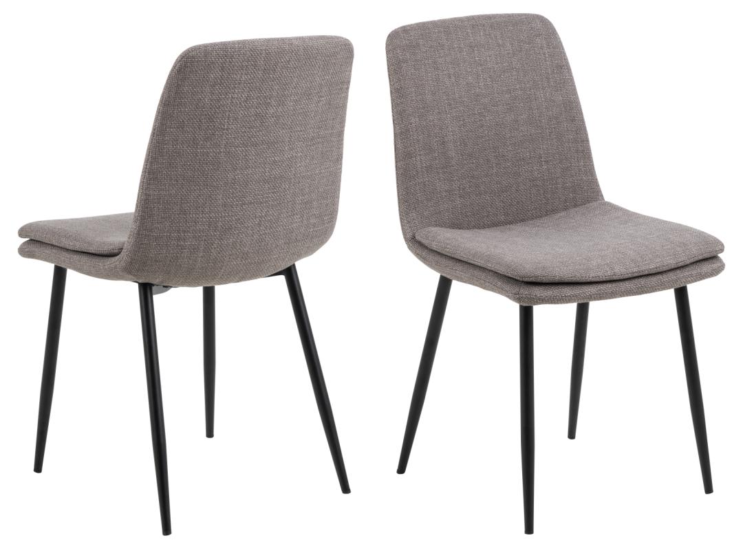 ACT NORDIC Becca spisebordsstol - gråbrun stof og sort stål