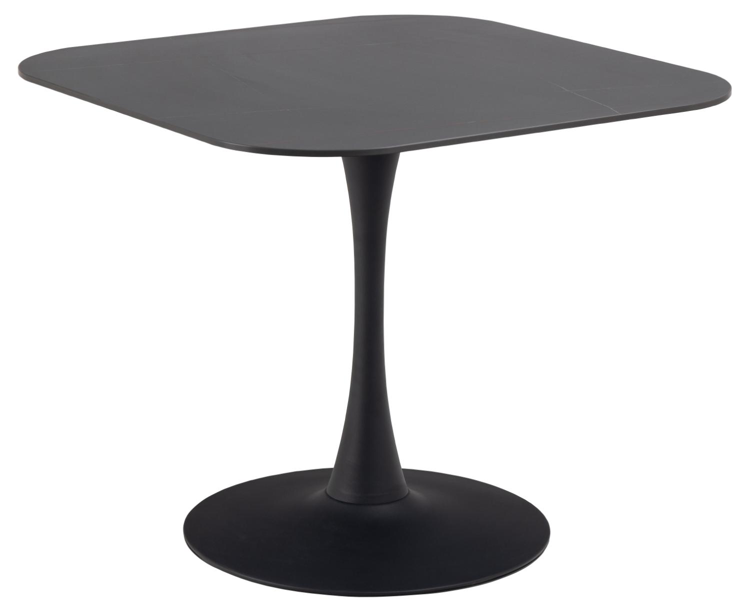 ACT NORDIC Malta spisebord, kvadratisk - matsort Grantham keramik og matsort stål (90x90)