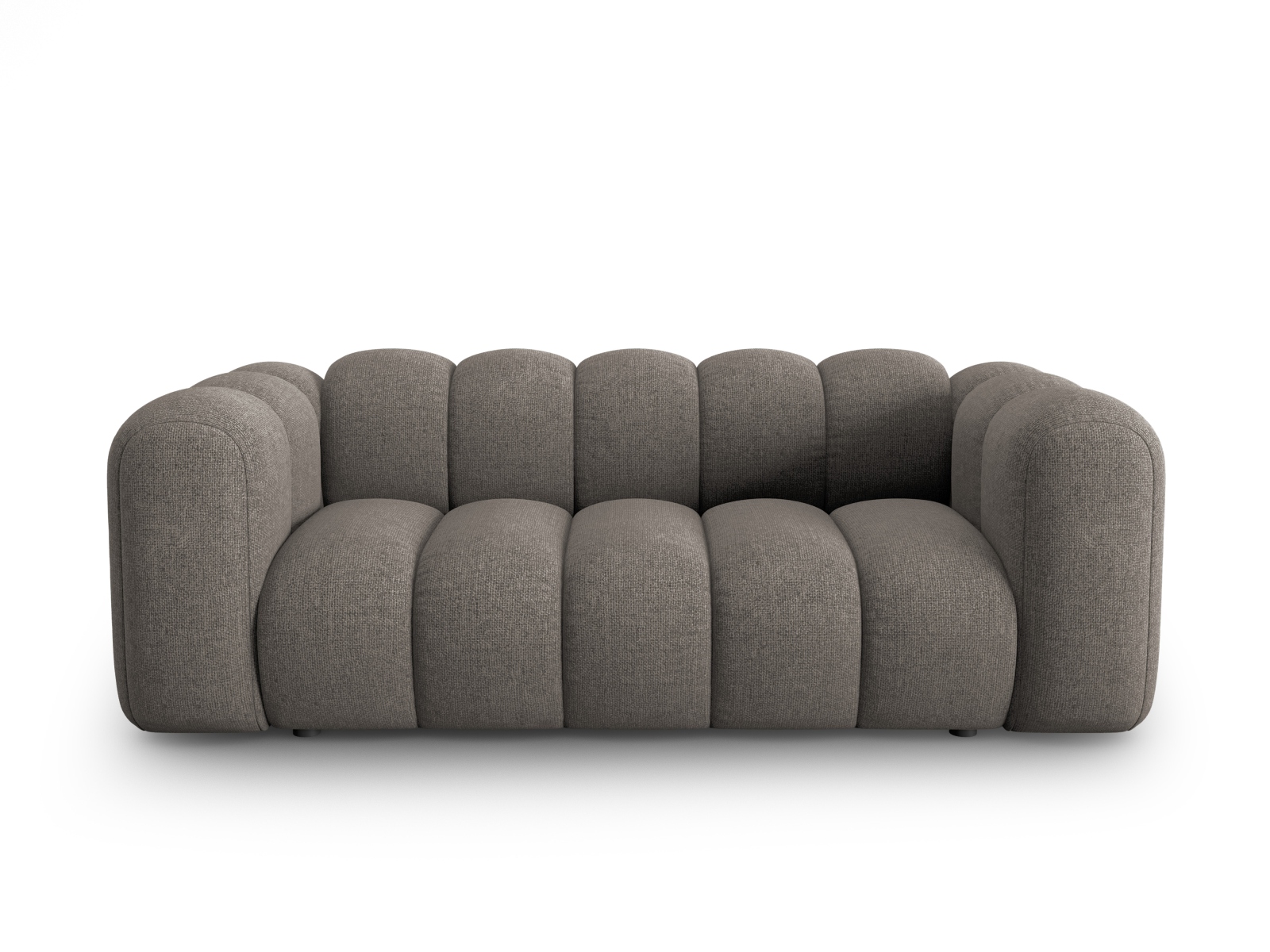 MICADONI Lupin sofa, 2 sæder - grå chenille og sort plast