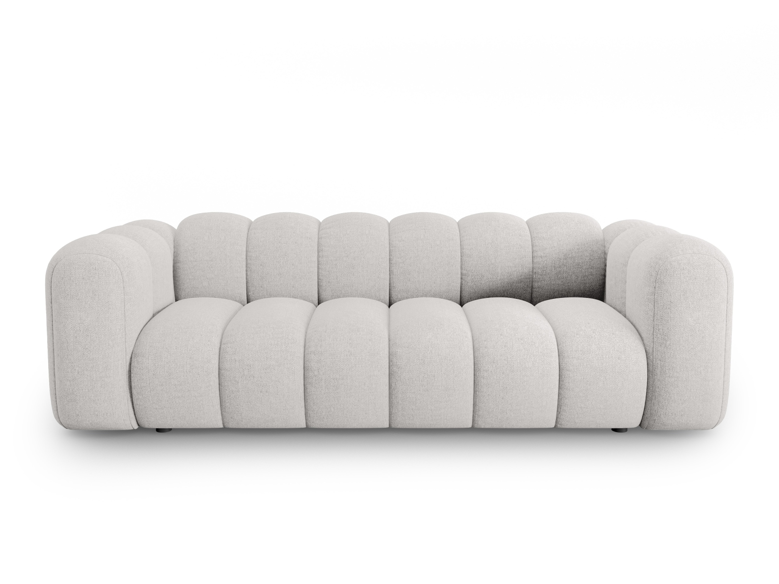 MICADONI Lupin sofa, 3 sæder - grå chenille og sort plast