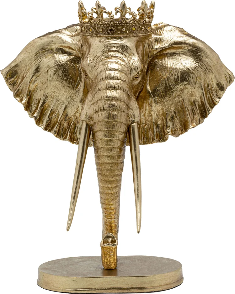 KARE DESIGN Elephant RoyalÂ figur - guld polyresin og akrylglas (H:57cm)