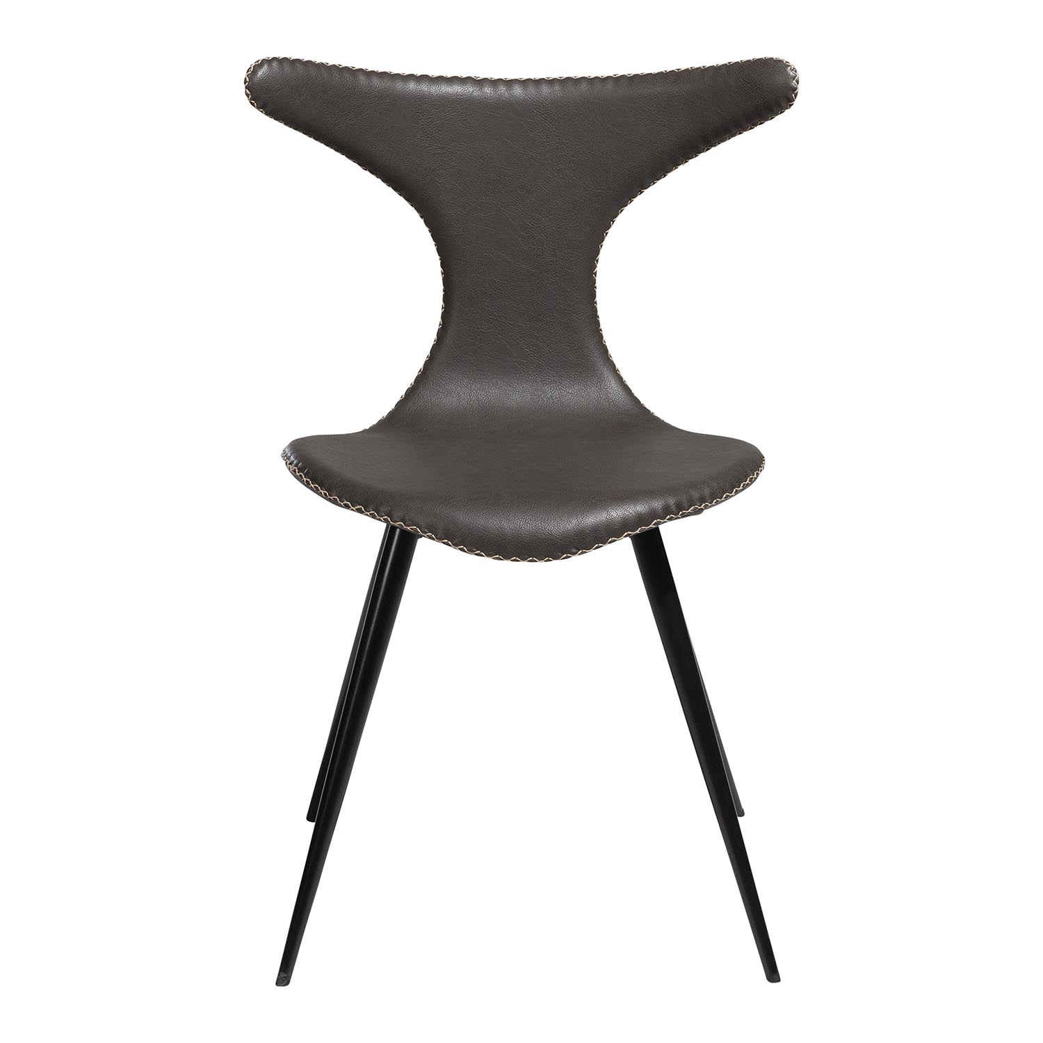 DAN-FORM Dolphin spisebordsstol - vintage grå kunstlæder og sort stål
